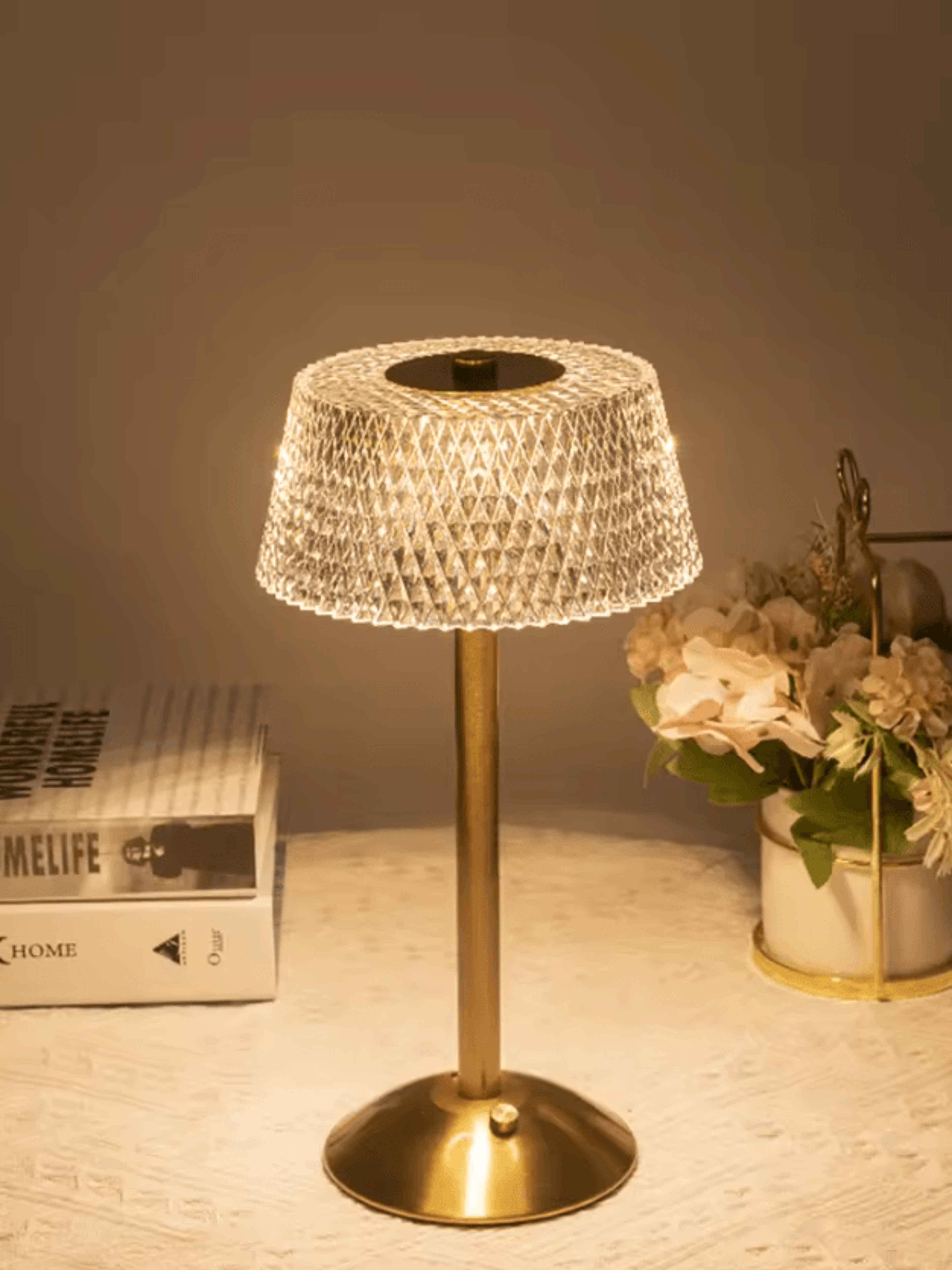 European LED Table Lamp USB Rechargeable Touch Dimmable Bedside Light 4