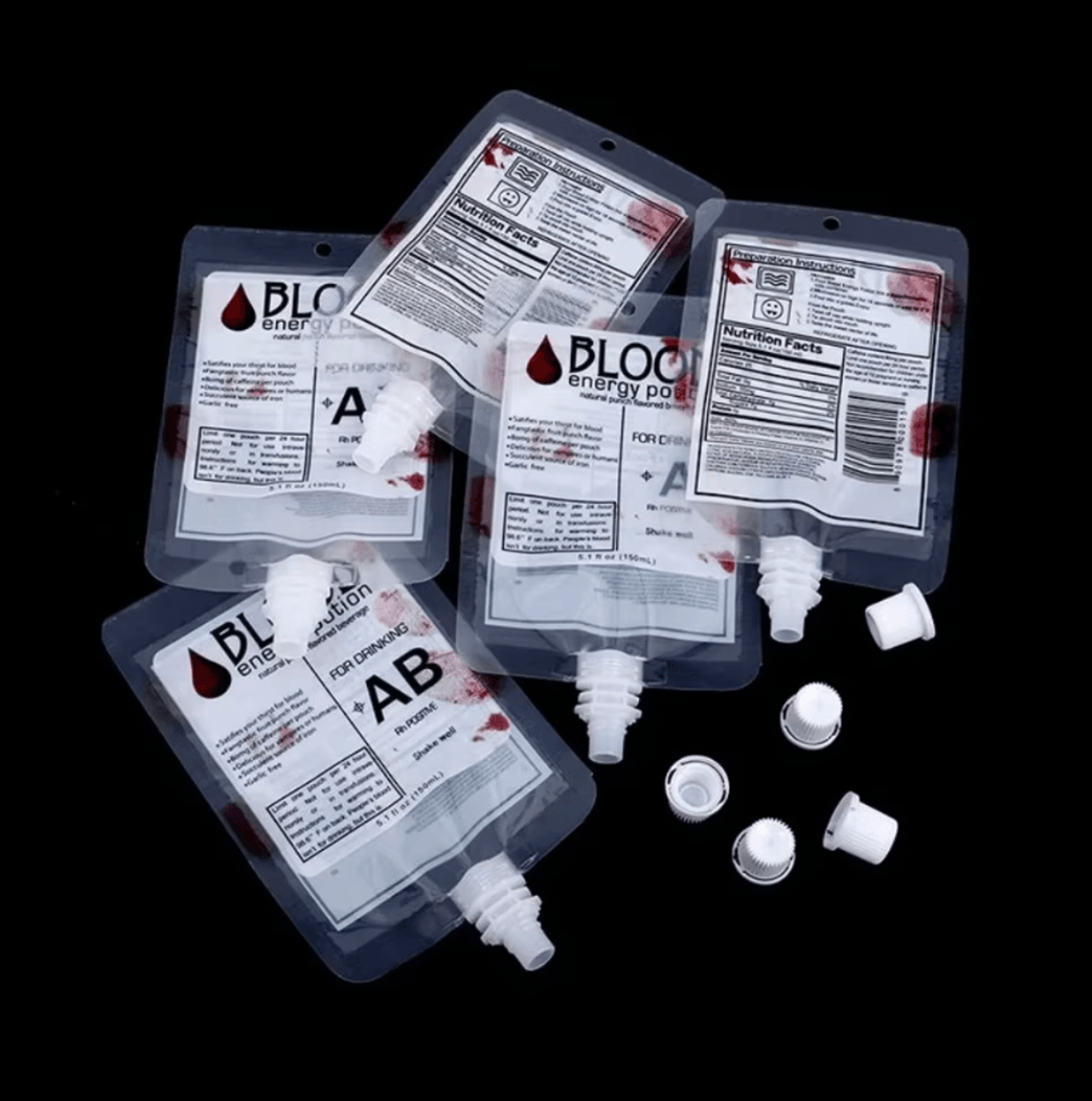 10PCS Vampire Blood Bag Drink Pouches Halloween Party Beverage Containers 1
