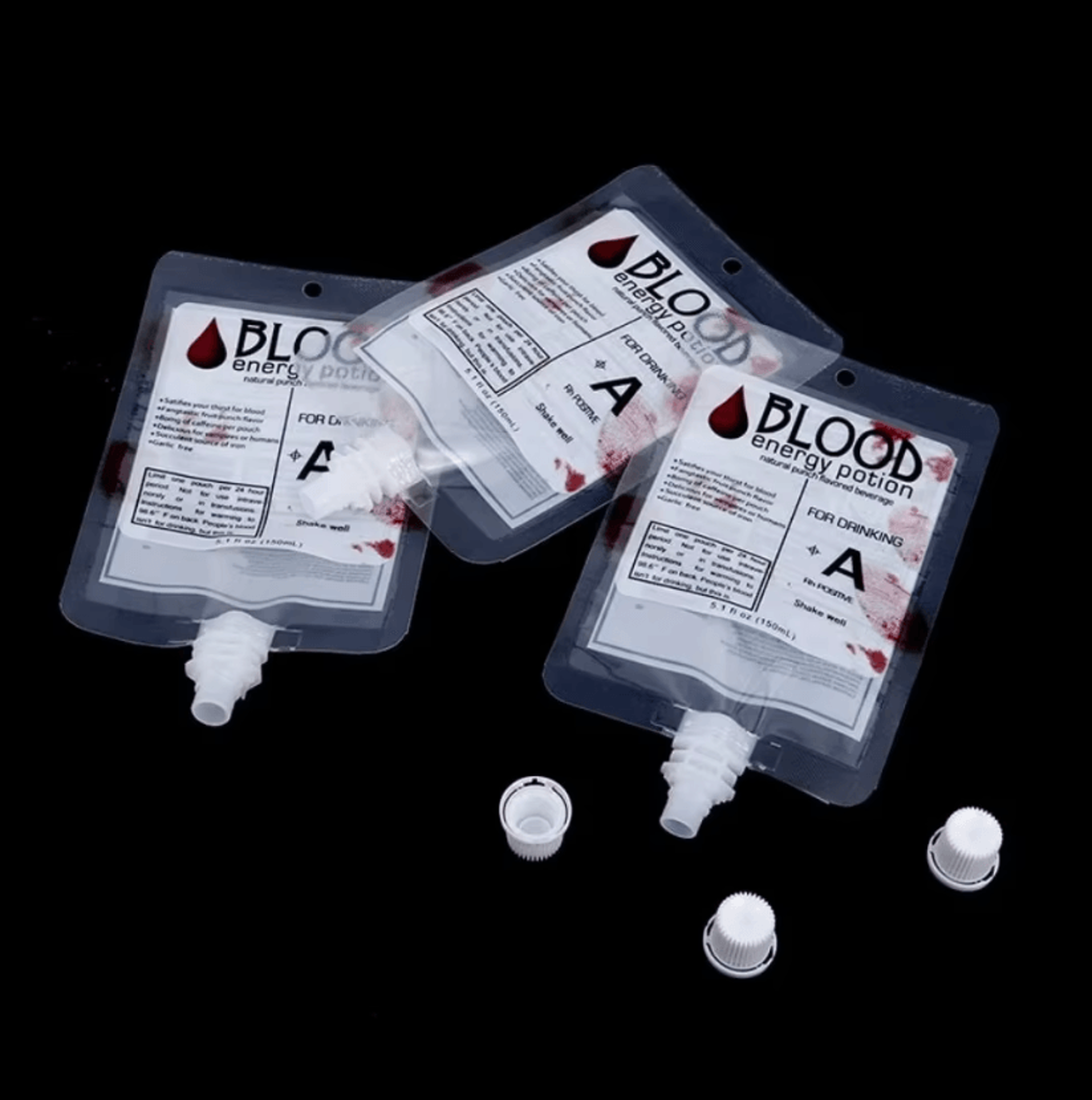 10PCS Vampire Blood Bag Drink Pouches Halloween Party Beverage Containers 4