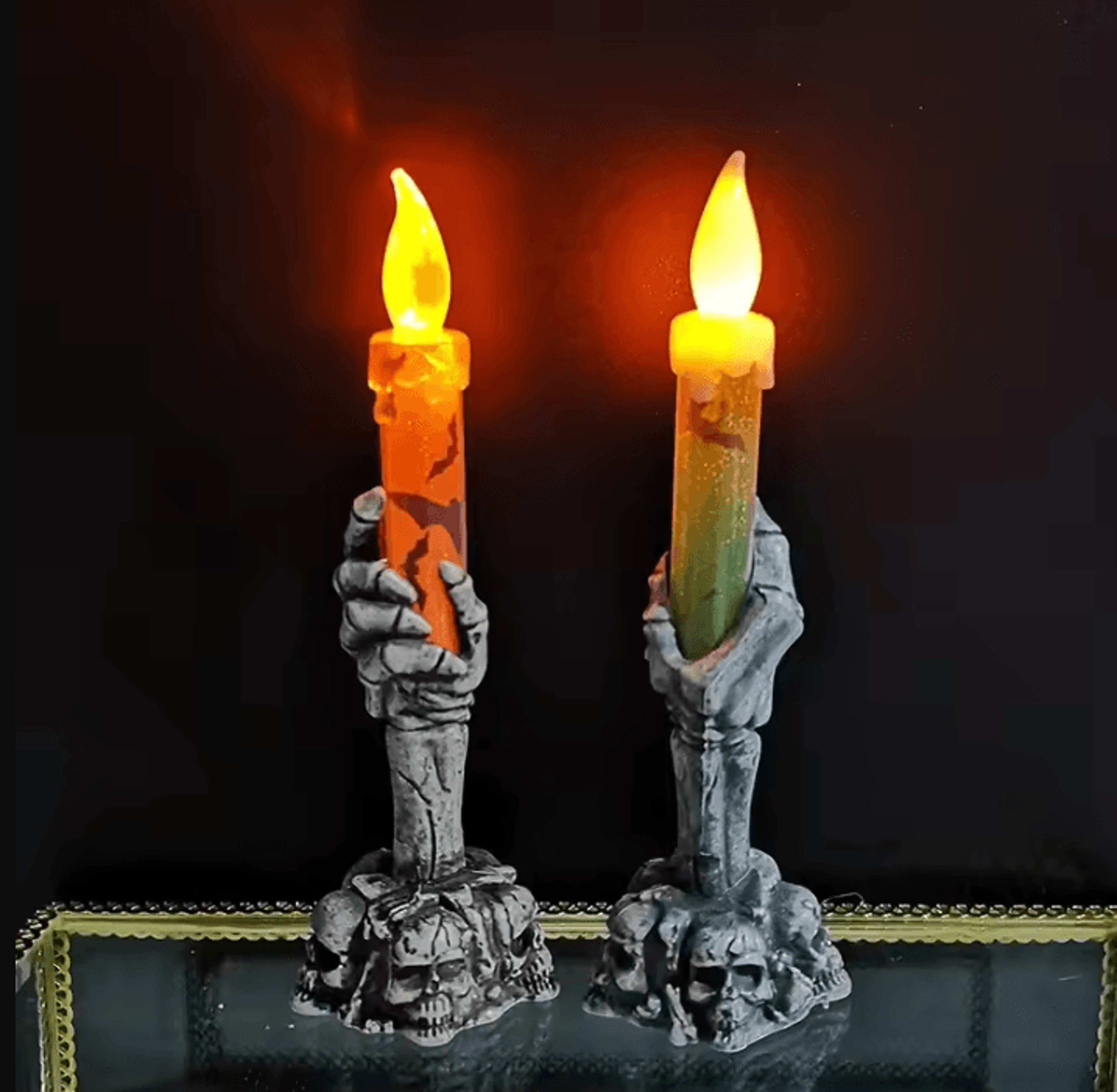 Halloween LED Skeleton Hand Candle Light Ghost Decoration Lamp 0