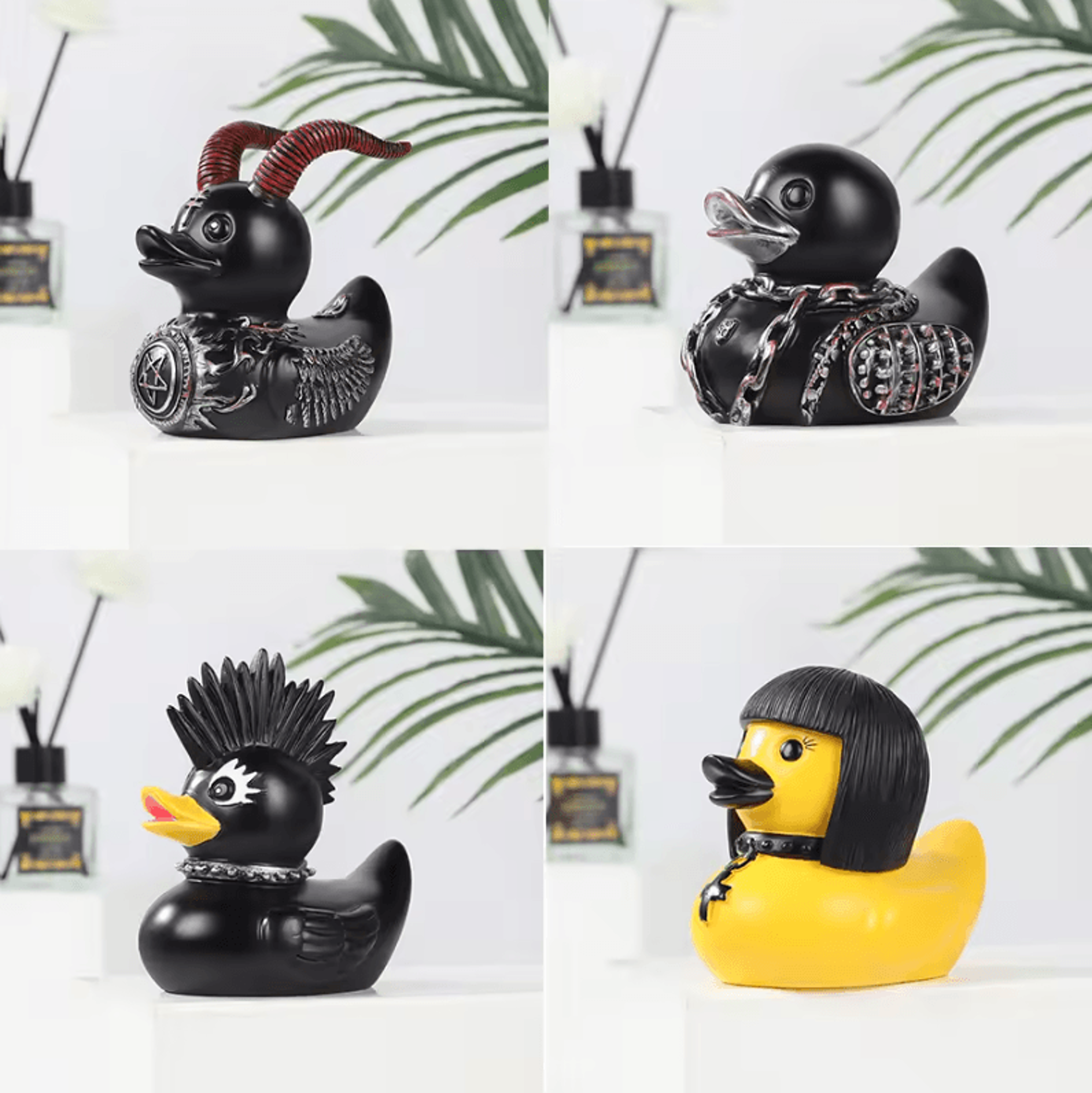 Dark Gothic Duck Sculpture  Gothic Duck Statue Resin Collectible For Alternative Home Decor 1