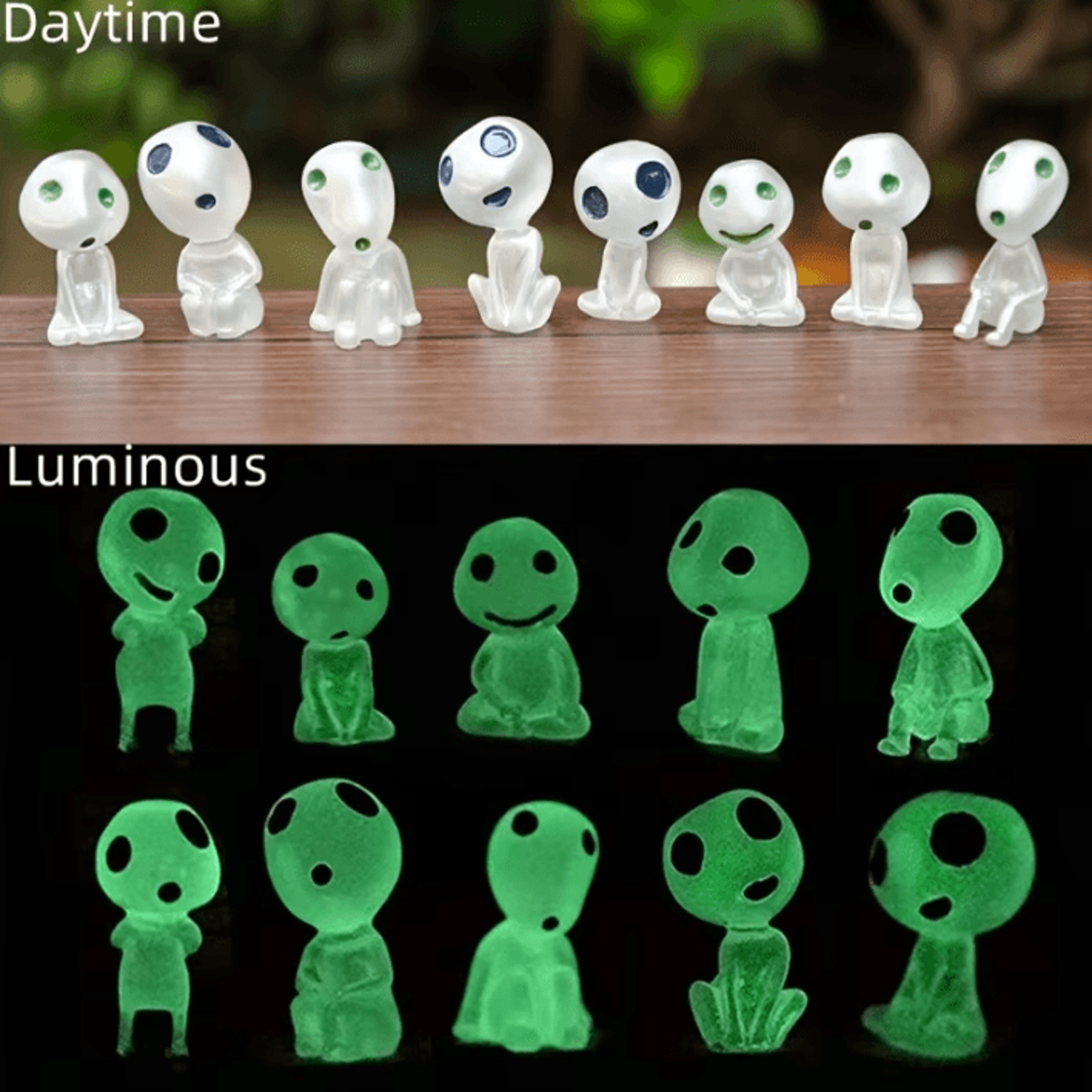 10PCS Luminous Resin Ghost Figures  Mini Resin Ghosts For Halloween Terrariums  Aquarium Decor 1