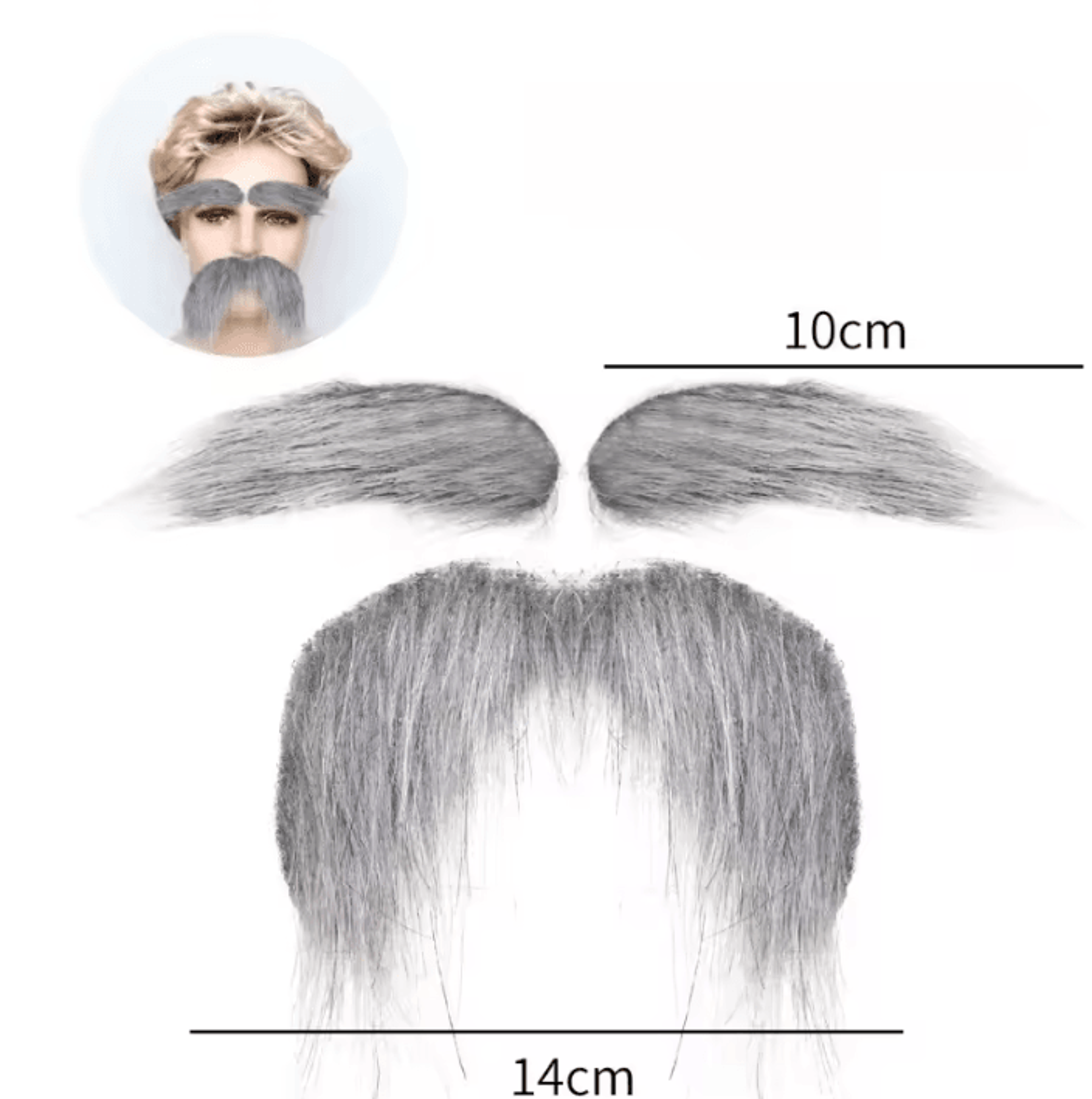 SelfAdhesive Fake Mustache  Eyebrow Set  Fake Mustache Beard Kit For Cosplay Costumes  Parties 4