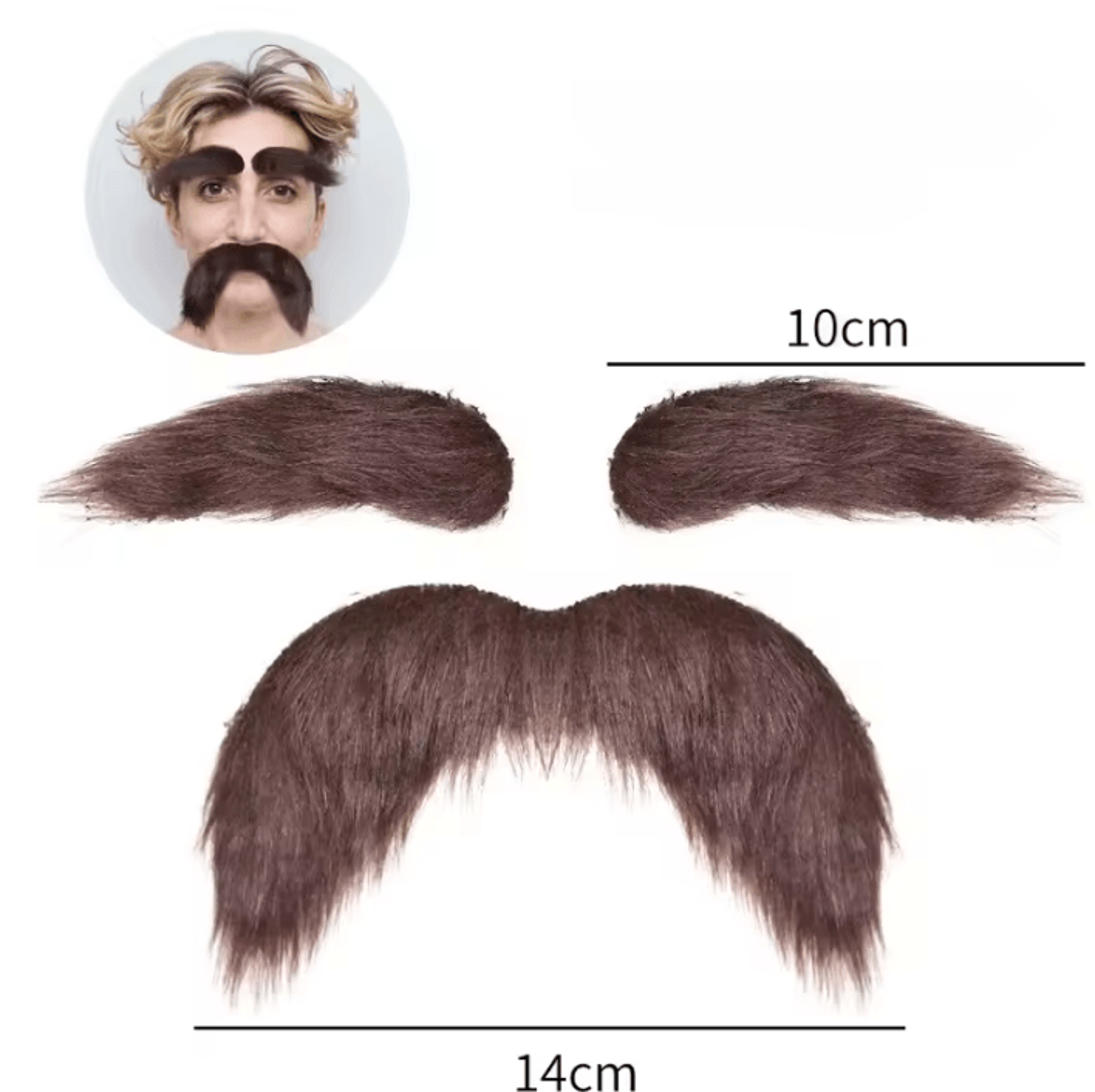 SelfAdhesive Fake Mustache  Eyebrow Set  Fake Mustache Beard Kit For Cosplay Costumes  Parties 5