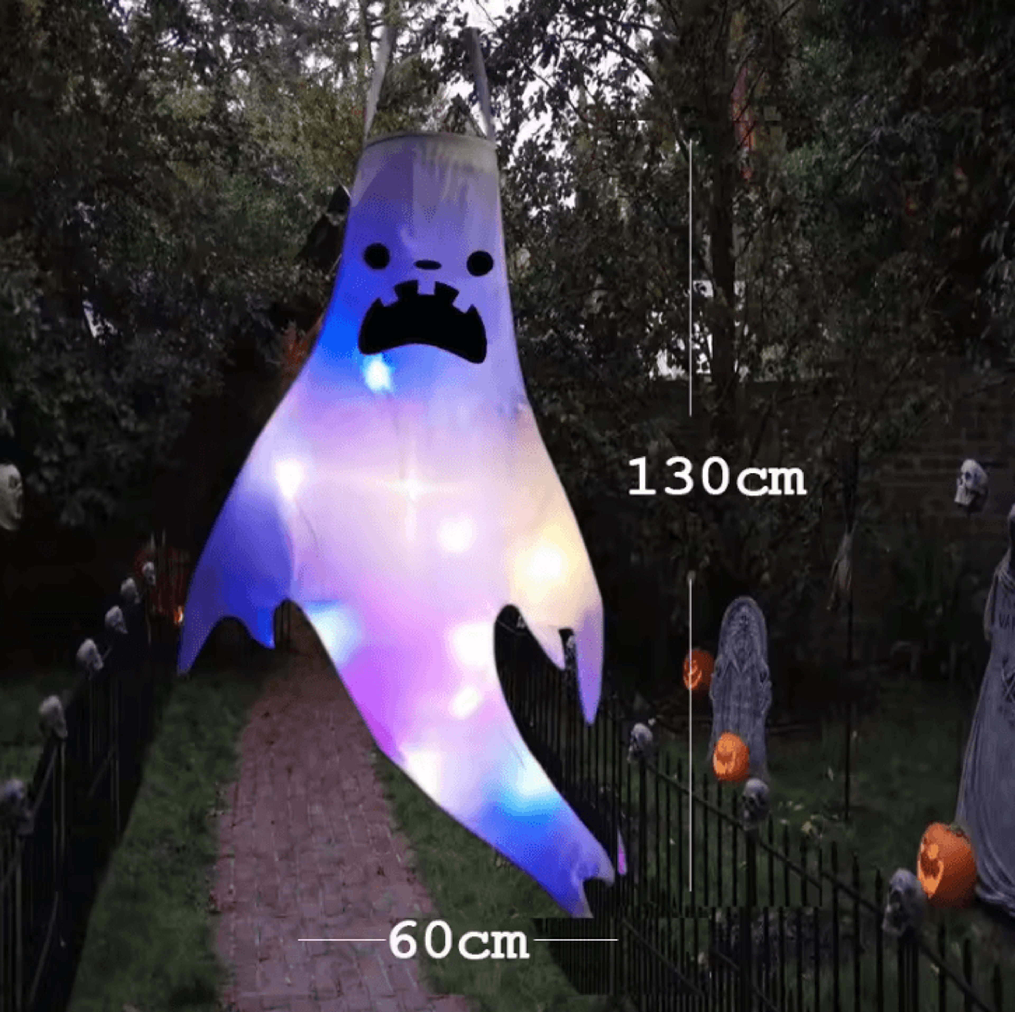 LED Hanging Ghost Decoration  Hanging Ghost Decoration LightUp Halloween Decor For Home Yard  Parti 7
