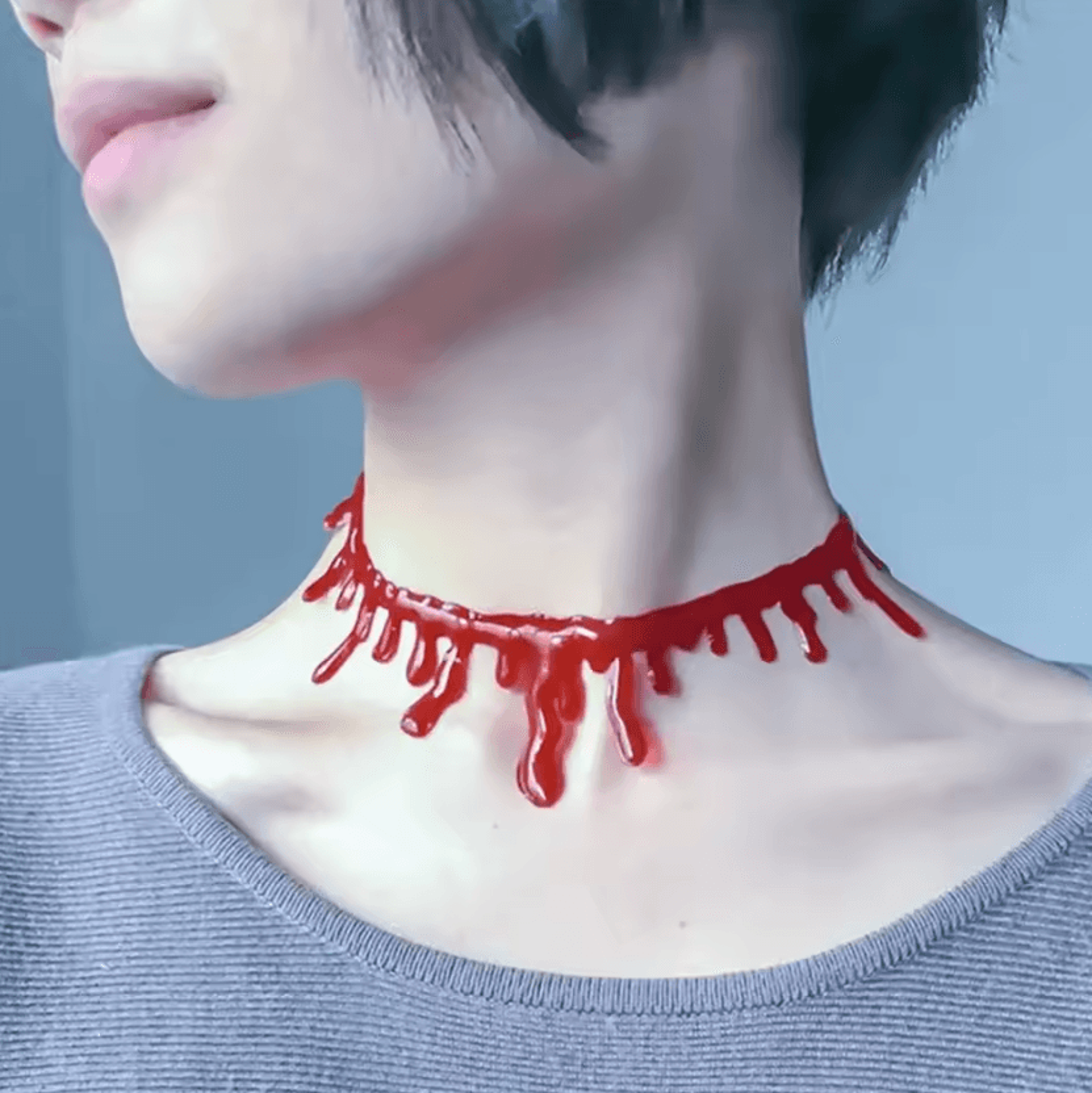 Halloween Dripping Blood Choker  Blood Choker Necklace Horror Vampire Costume Accessory 4