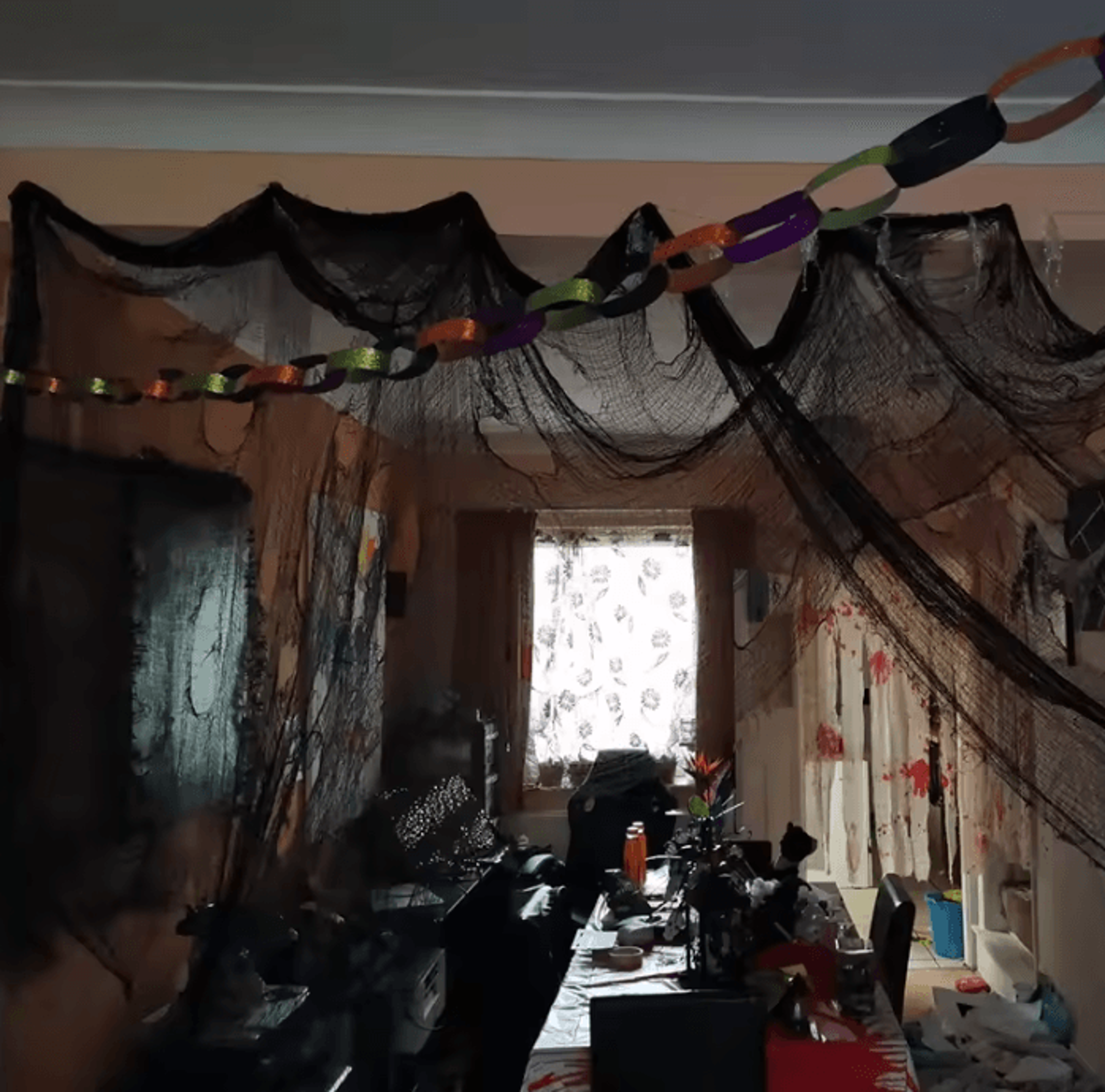 Black Halloween Gauze Cloth  Halloween Gauze Creepy Spider Web Fabric For Haunted House  Party Deco 4
