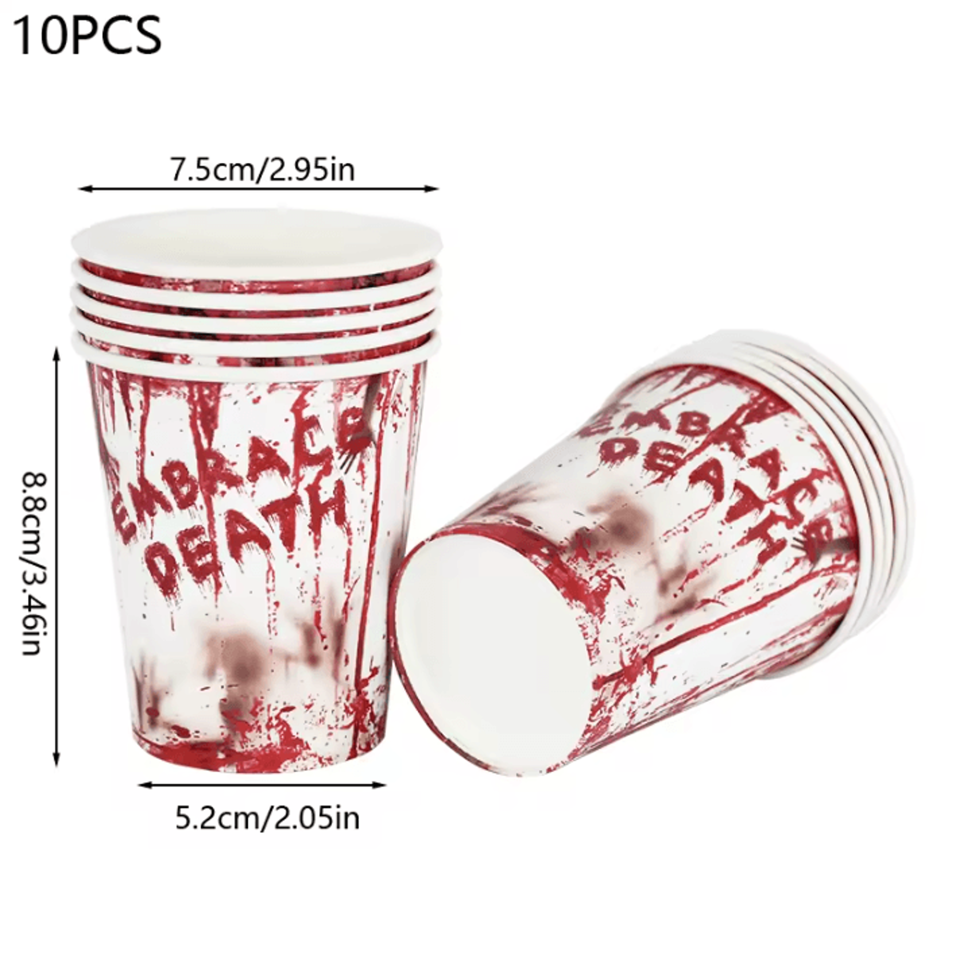 Bloody Handprint Halloween Tableware Set  Halloween Party Tableware Disposable Plates Cups  Popcorn 5