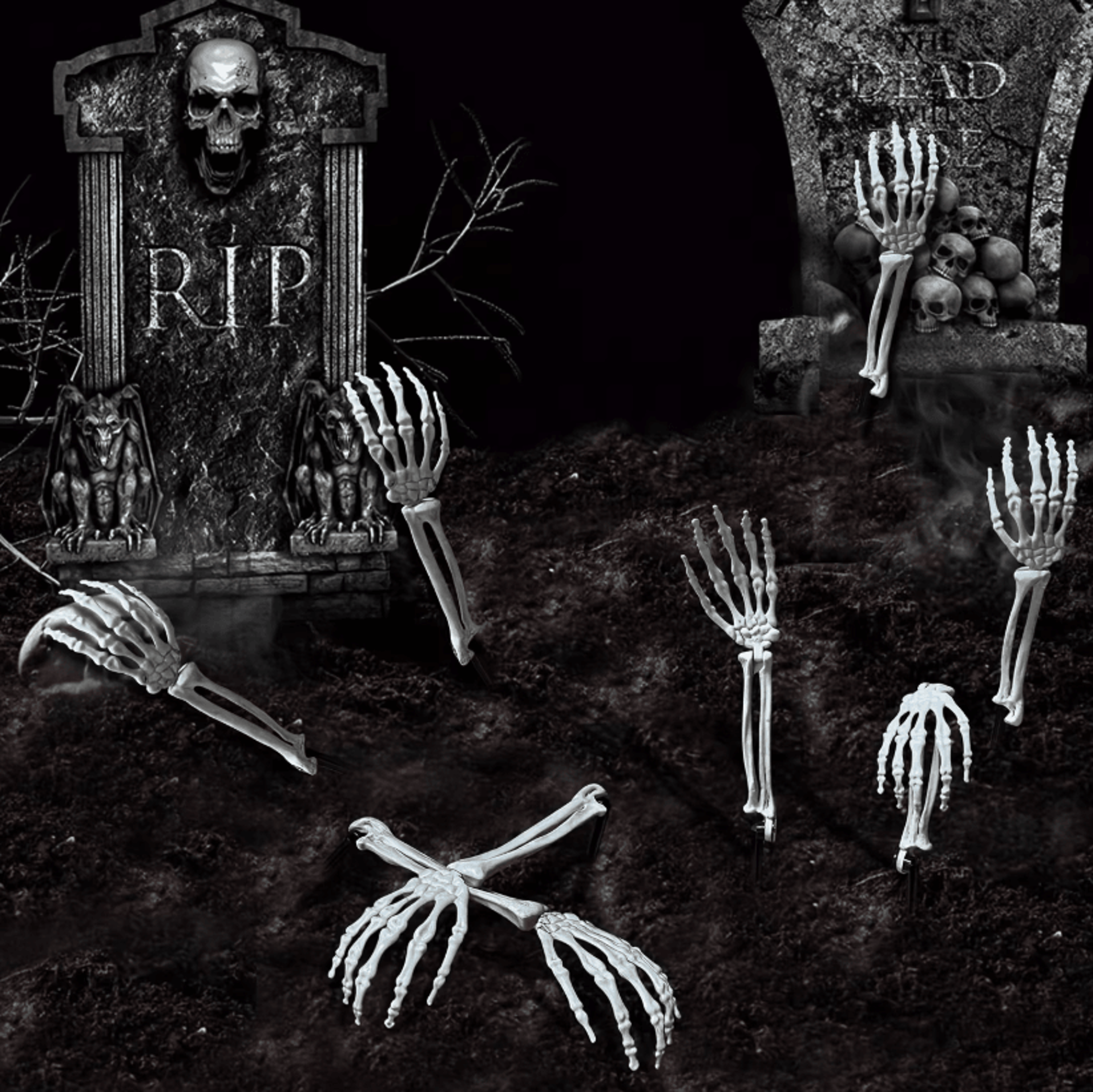 Skeleton Bone Garden Stakes  Skeleton Garden Stakes Skull  Hand Halloween Yard Decorations 4