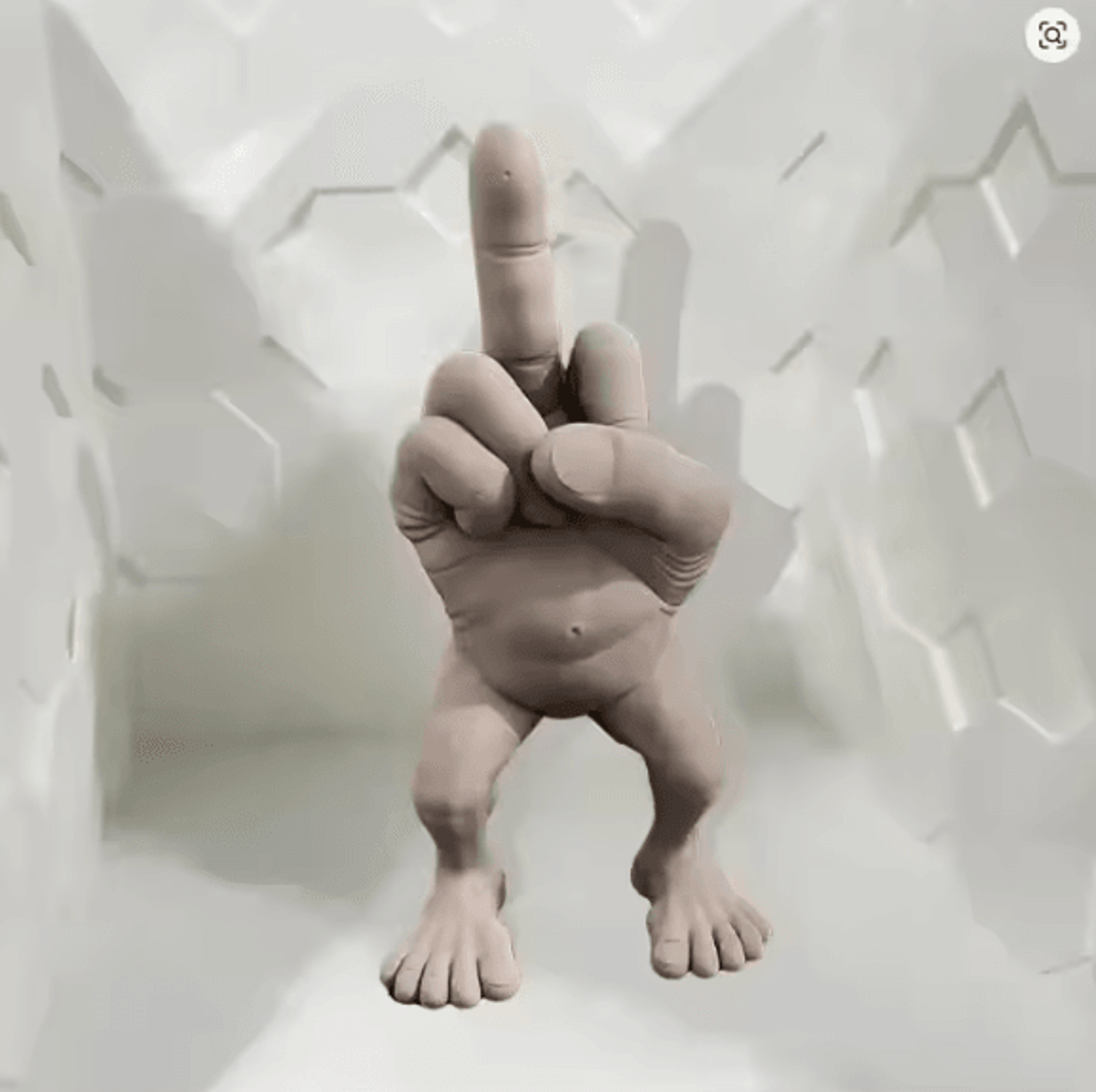 3D Printed Middle Finger Desk Figurine  Funny Office Desk Decor Novelty Middle Finger Figure With L 3