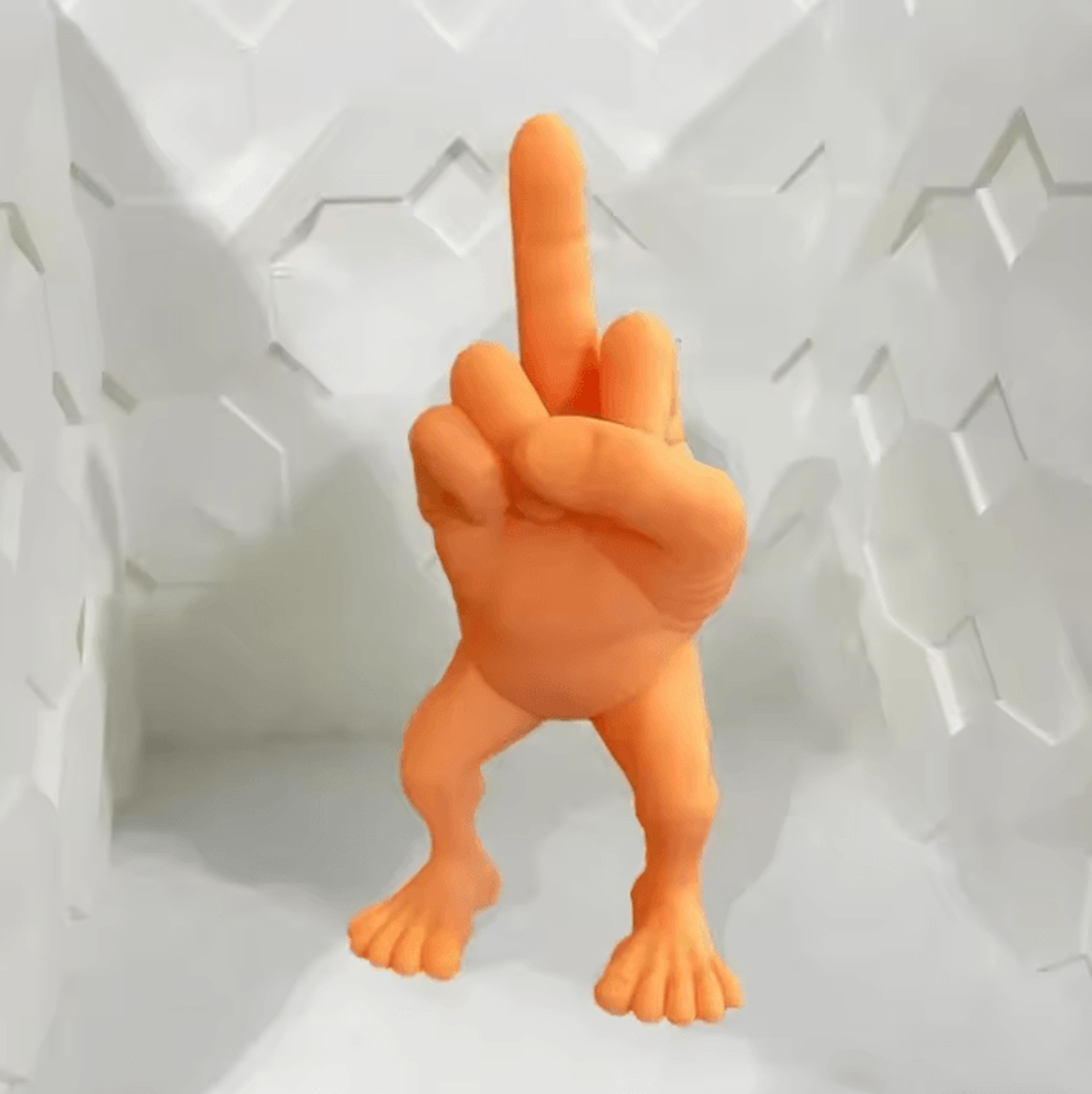 3D Printed Middle Finger Desk Figurine  Funny Office Desk Decor Novelty Middle Finger Figure With L 4