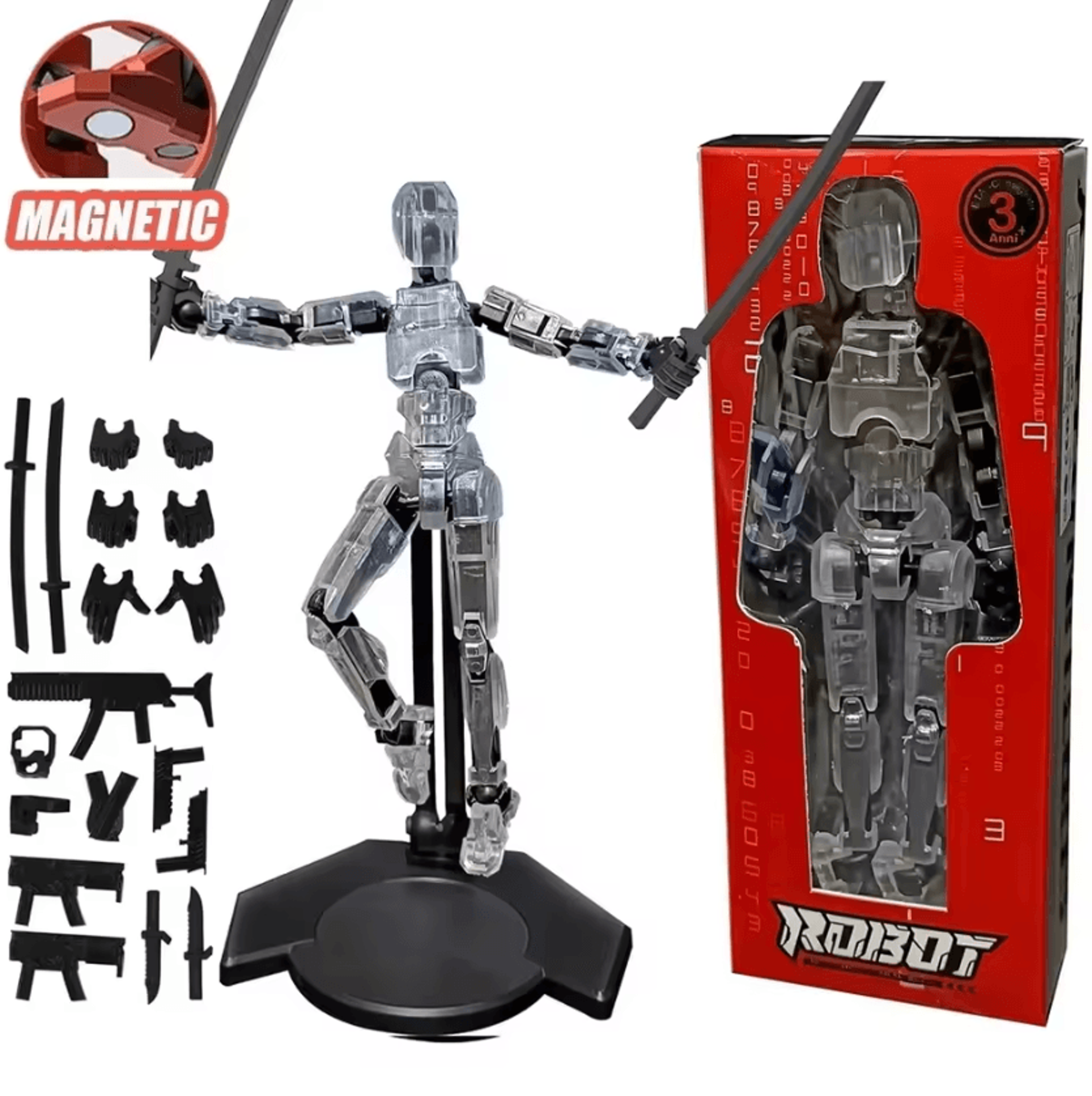 T13 Movable Action Figure  13 Joint Action Figure Poseable Robot Action Figure With Display Stand 2