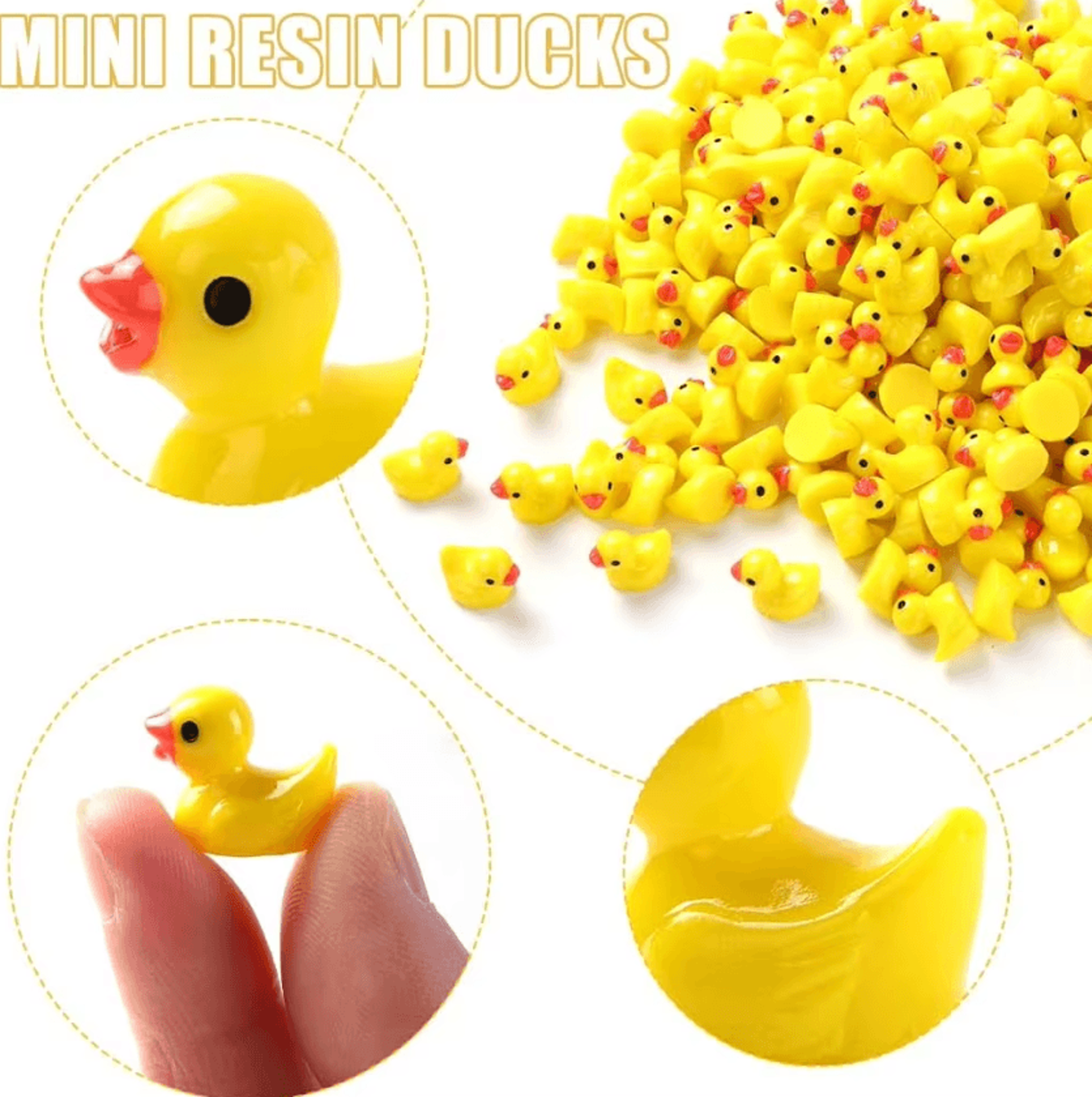 200PCS Mini Resin Duck Figurines  Mini Resin Ducks Tiny Duck Figures For Fairy Gardens Crafts  Plan 3