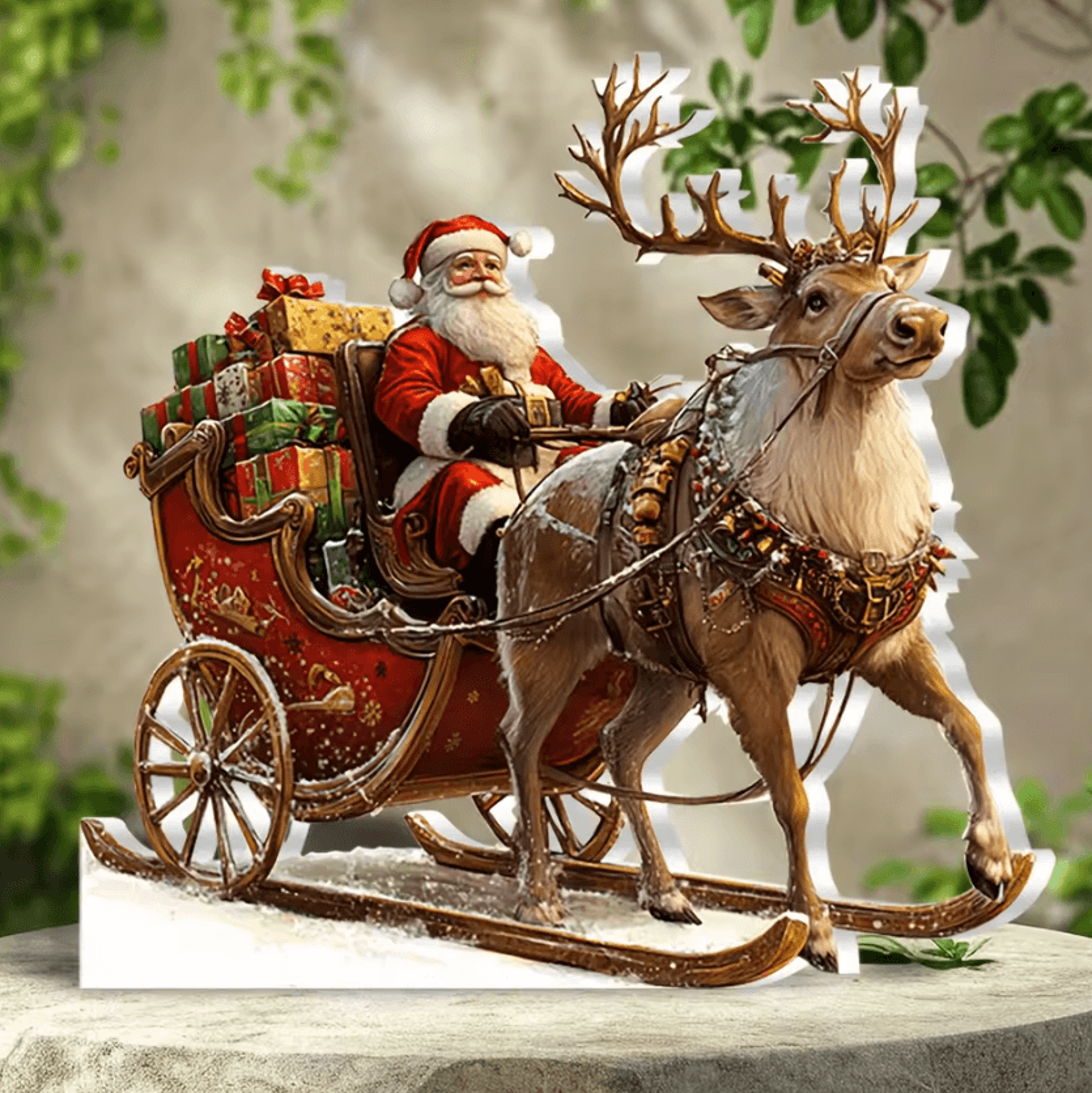 boho christmas wooden desktop decor – christmas table decoration bohemian christmas ornament for home & bedroom
