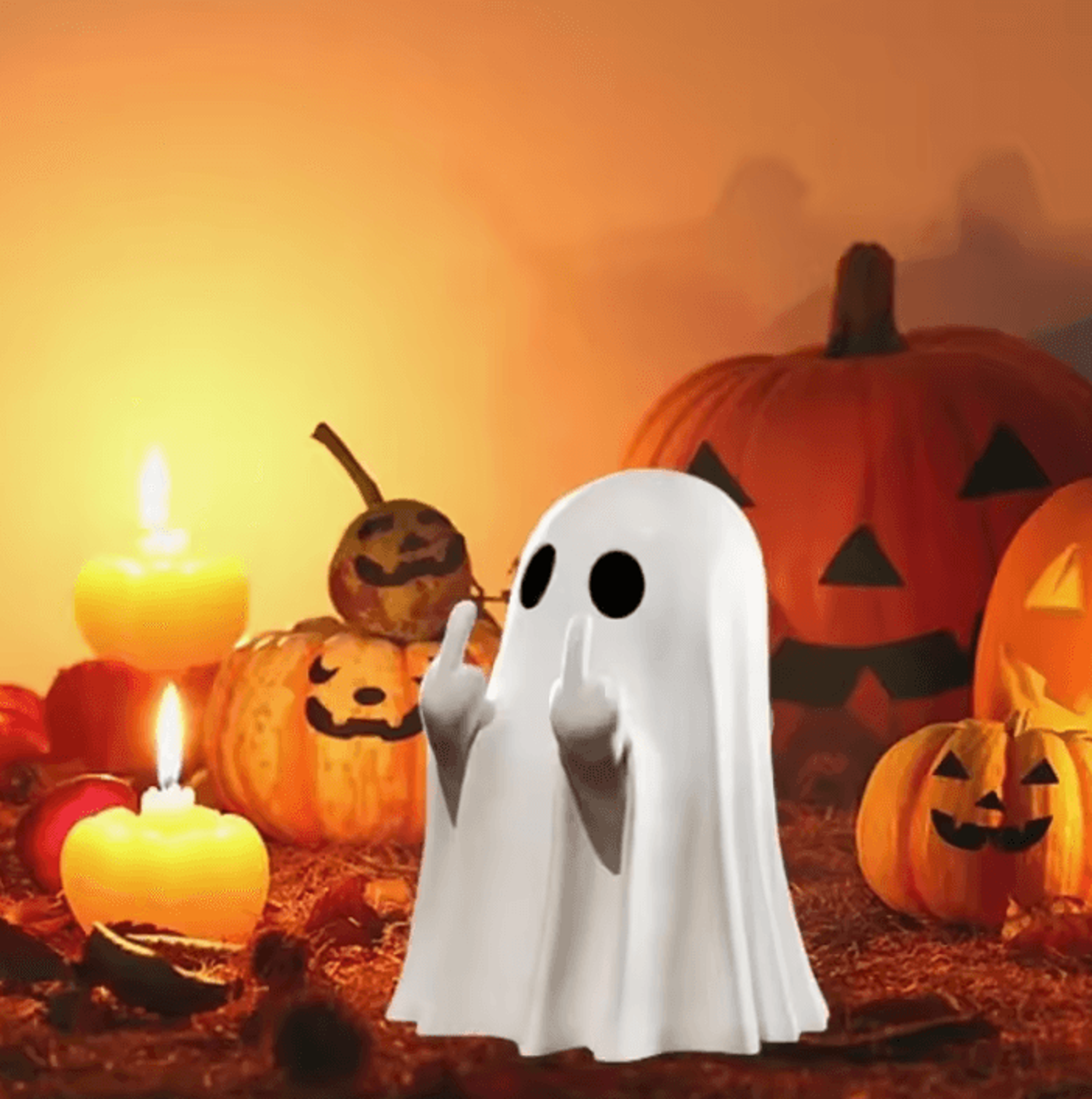 GlowintheDark Middle Finger Ghost Figurine  Funny Ghost Statue Halloween Desk Decor For Car Home  O 1