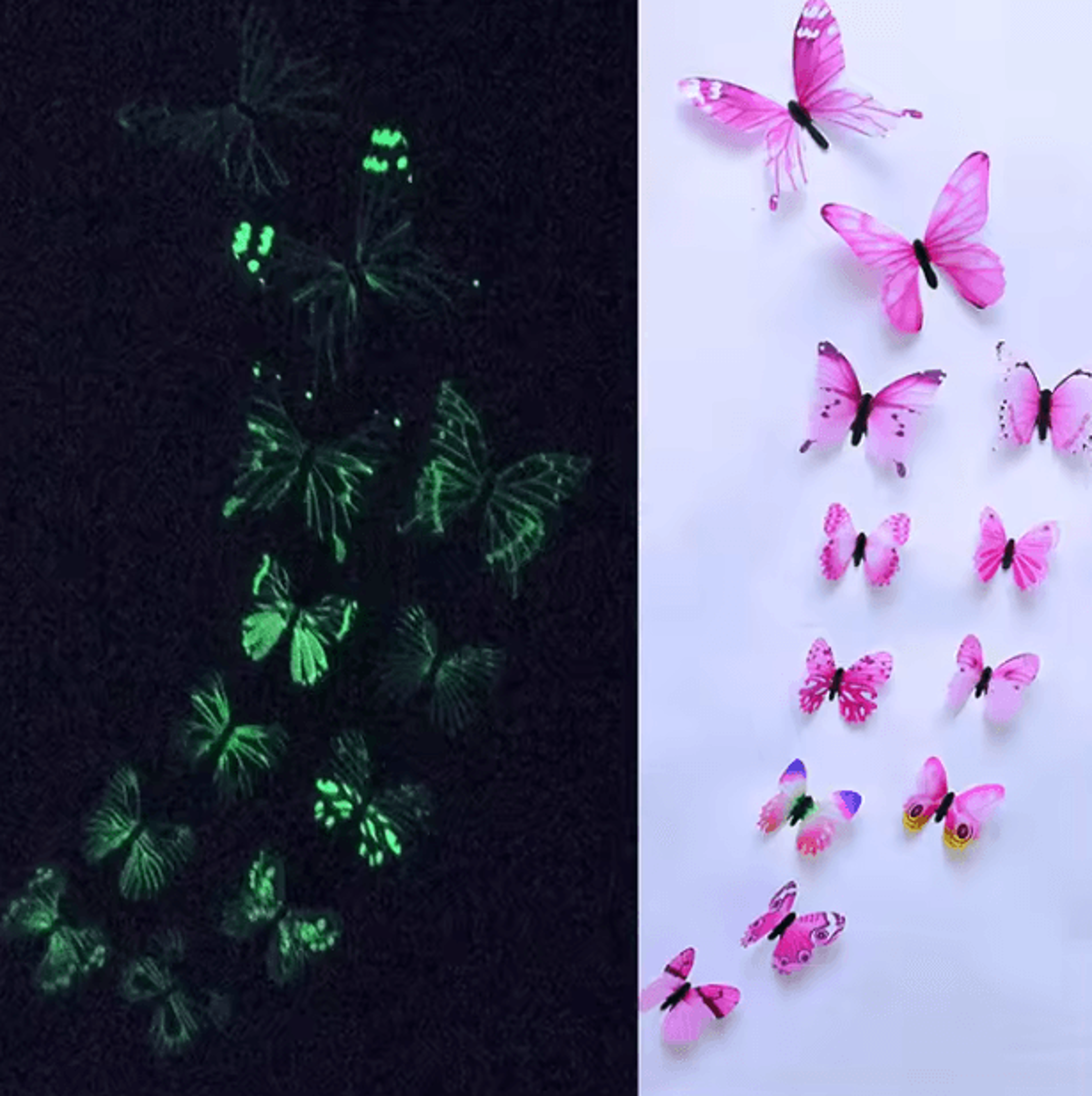 12Pcs 3D Luminous Butterfly Wall Stickers  Glow In The Dark Home  Party Decor 5