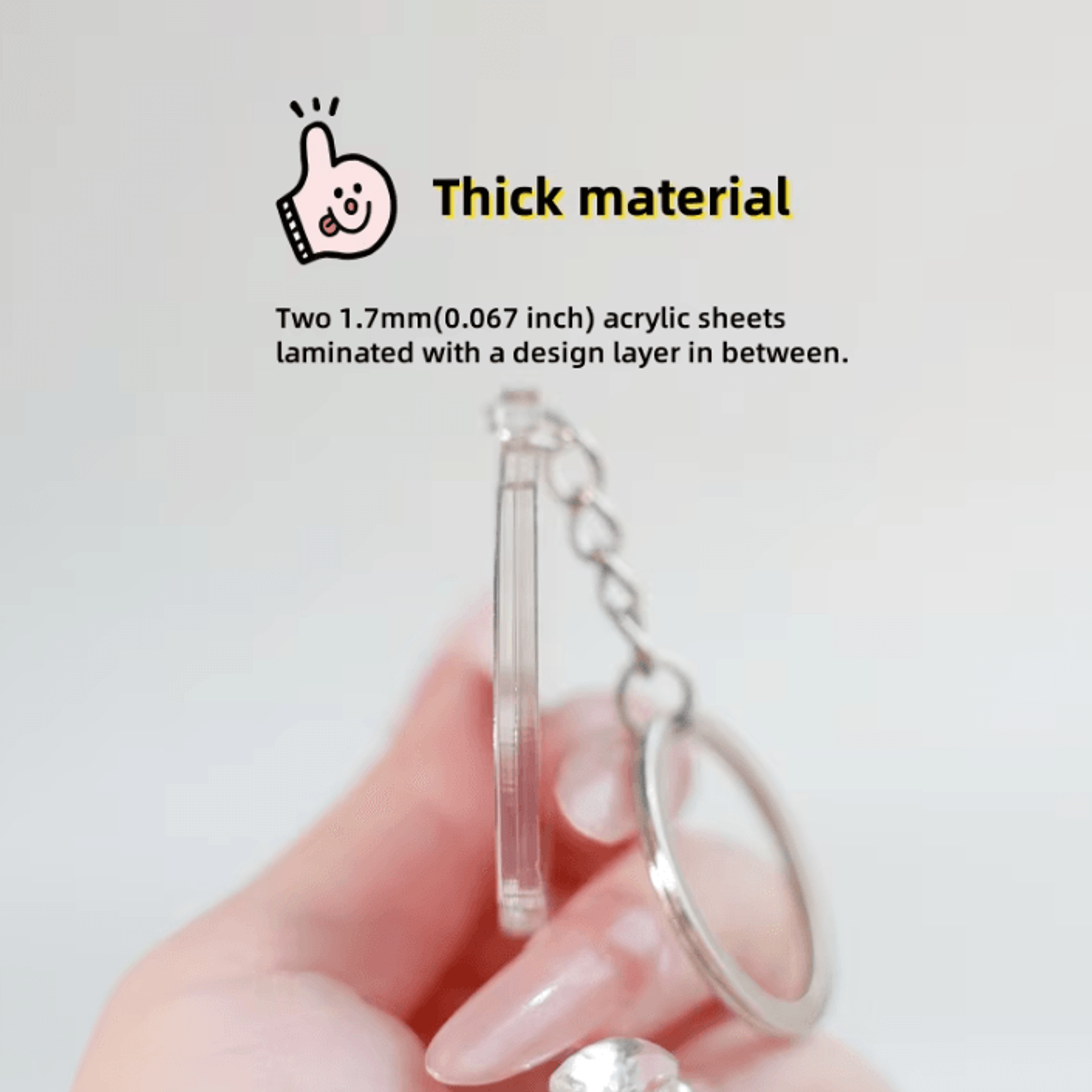 5cm Transparent Anime Acrylic Keychain  HighDefinition Character Bag Charm 3