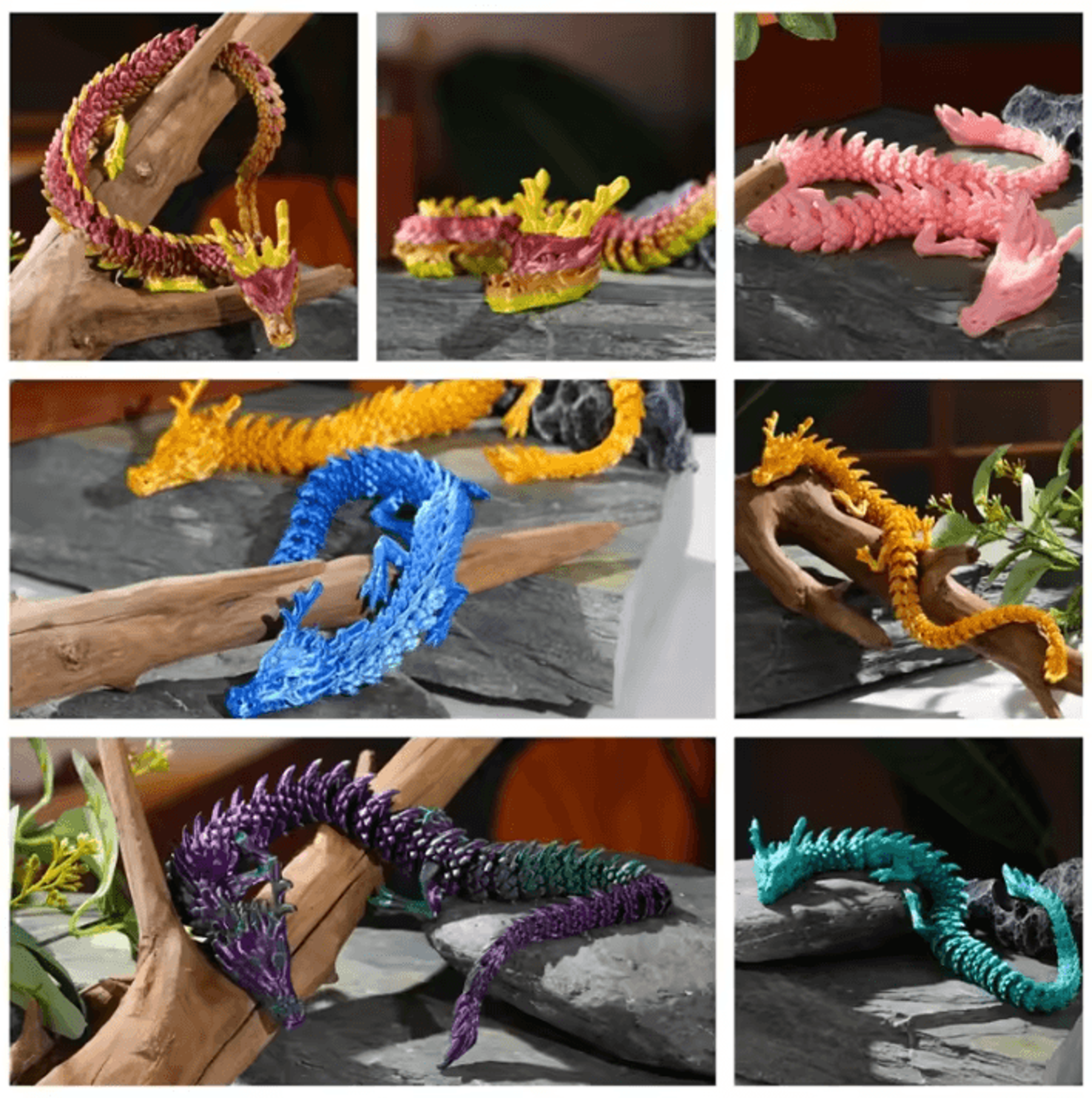 3090cm 3D Printed Articulated Dragon  Flexible Moving Joint Display Ornament 1