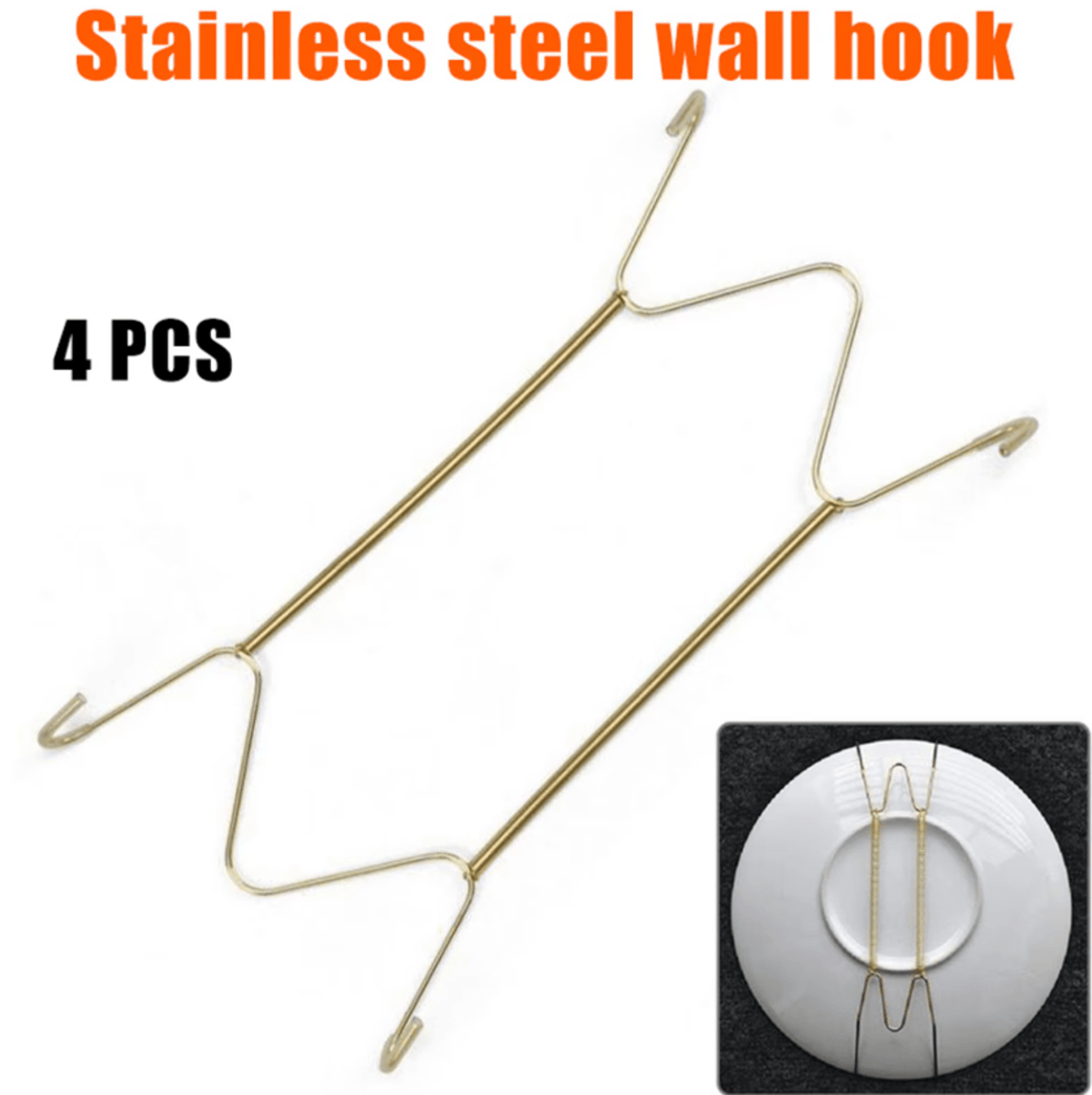 4Pcs Invisible Plate Hangers  Wall Hooks For Decorative Plates  Antique China 0