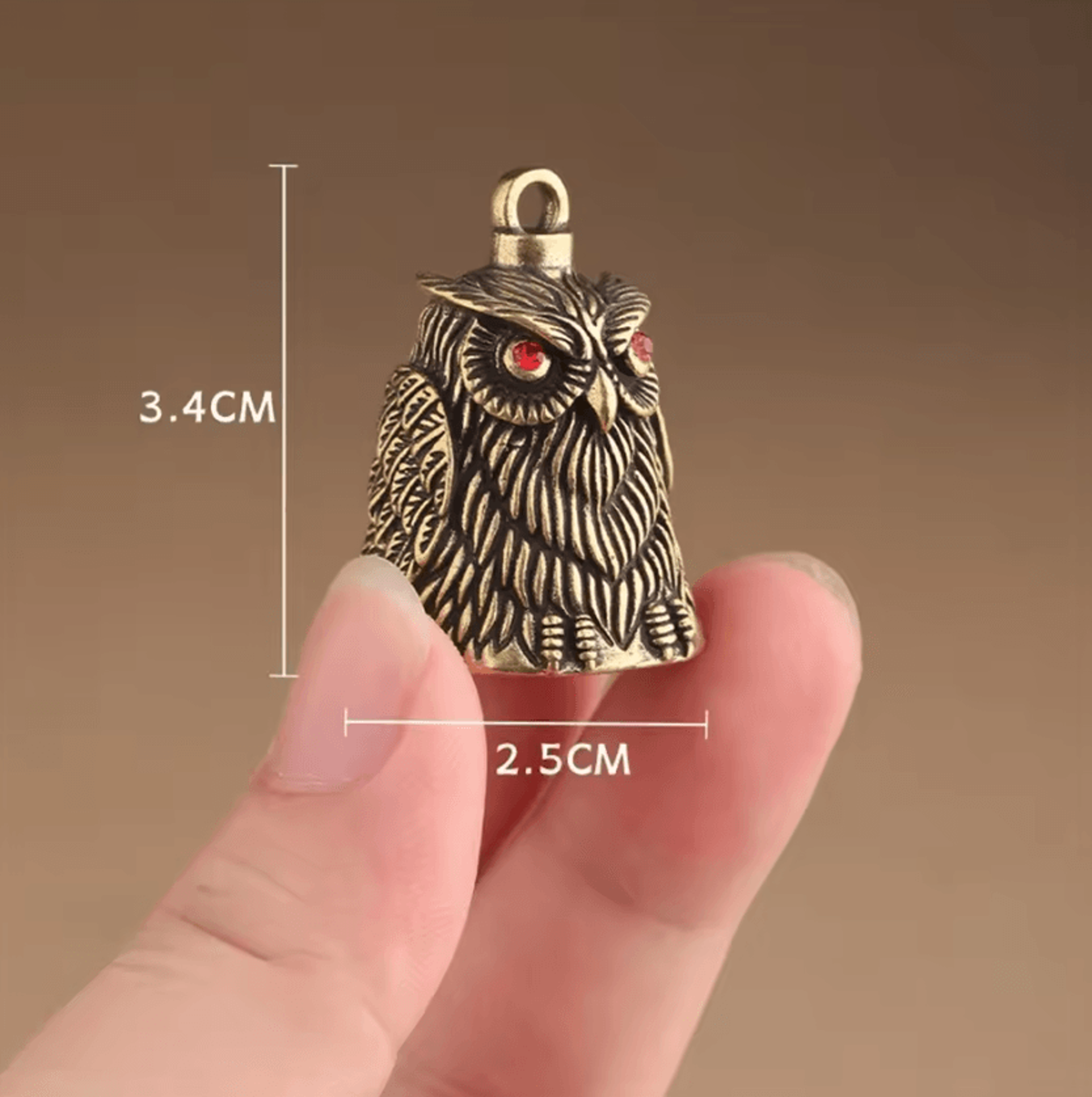 Vintage Brass Owl Bell Good Luck Charm For Keychains Wind Chimes And Home Decor 2
