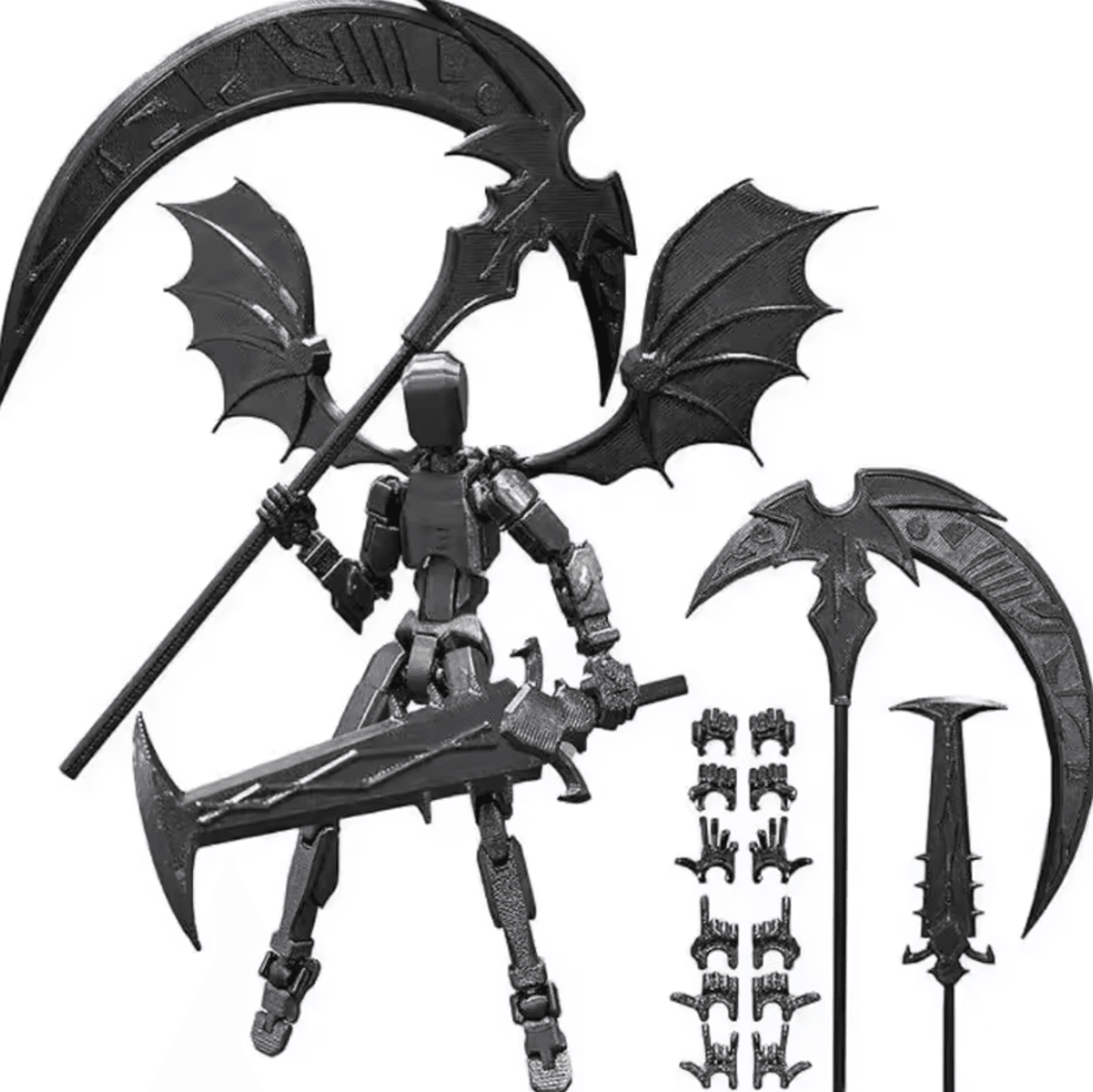 3D Printed Reaper Robot Action Figure  MultiJointed Movable Desktop Model 3