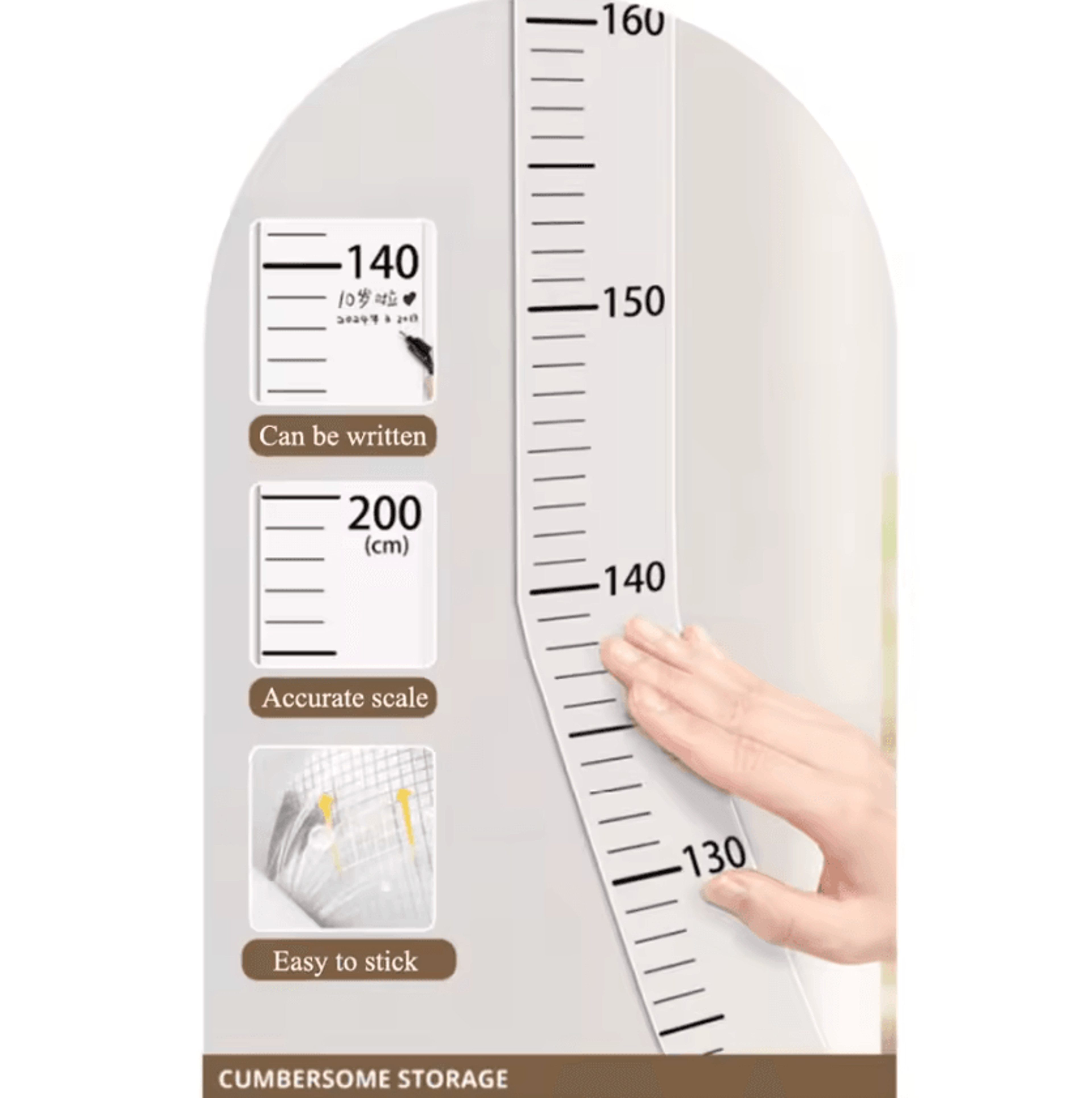 2 Meter Removable Height Chart Wall Sticker For Kids Room 3