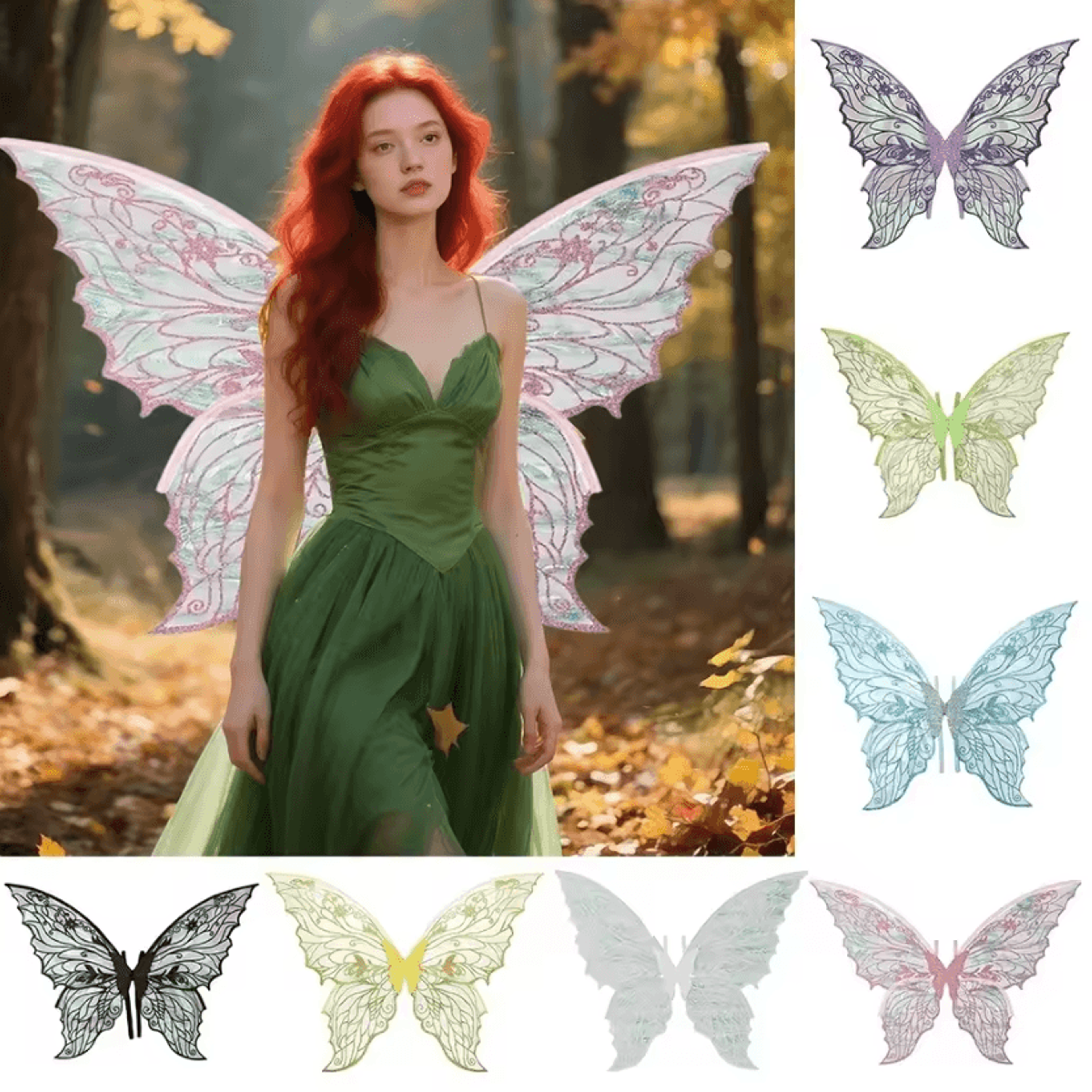 sparkling organza fairy wings – butterfly angel costume dress-up prop