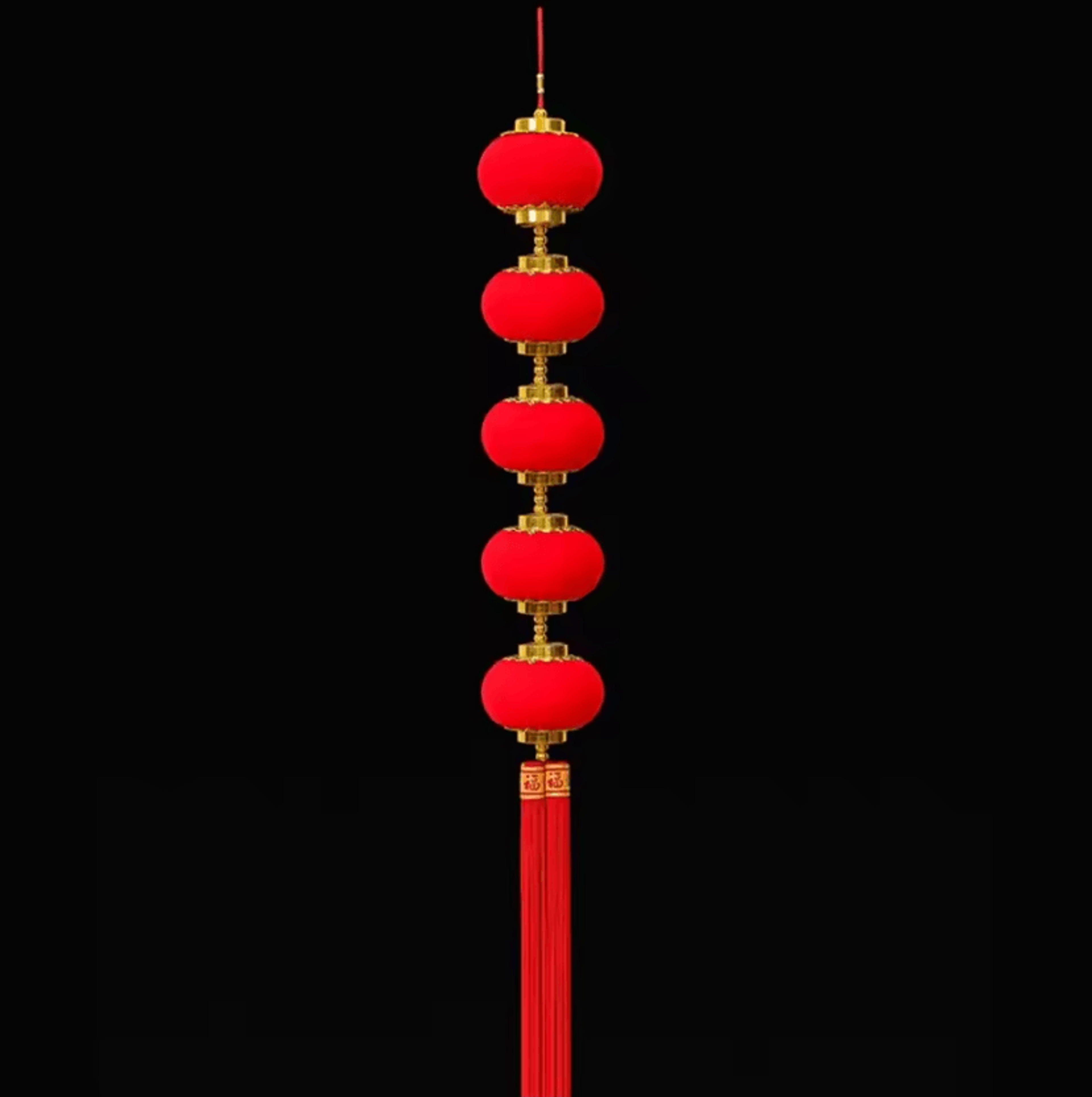 Chinese New Year Red Lantern String  Traditional Hanging Festival Decor 4