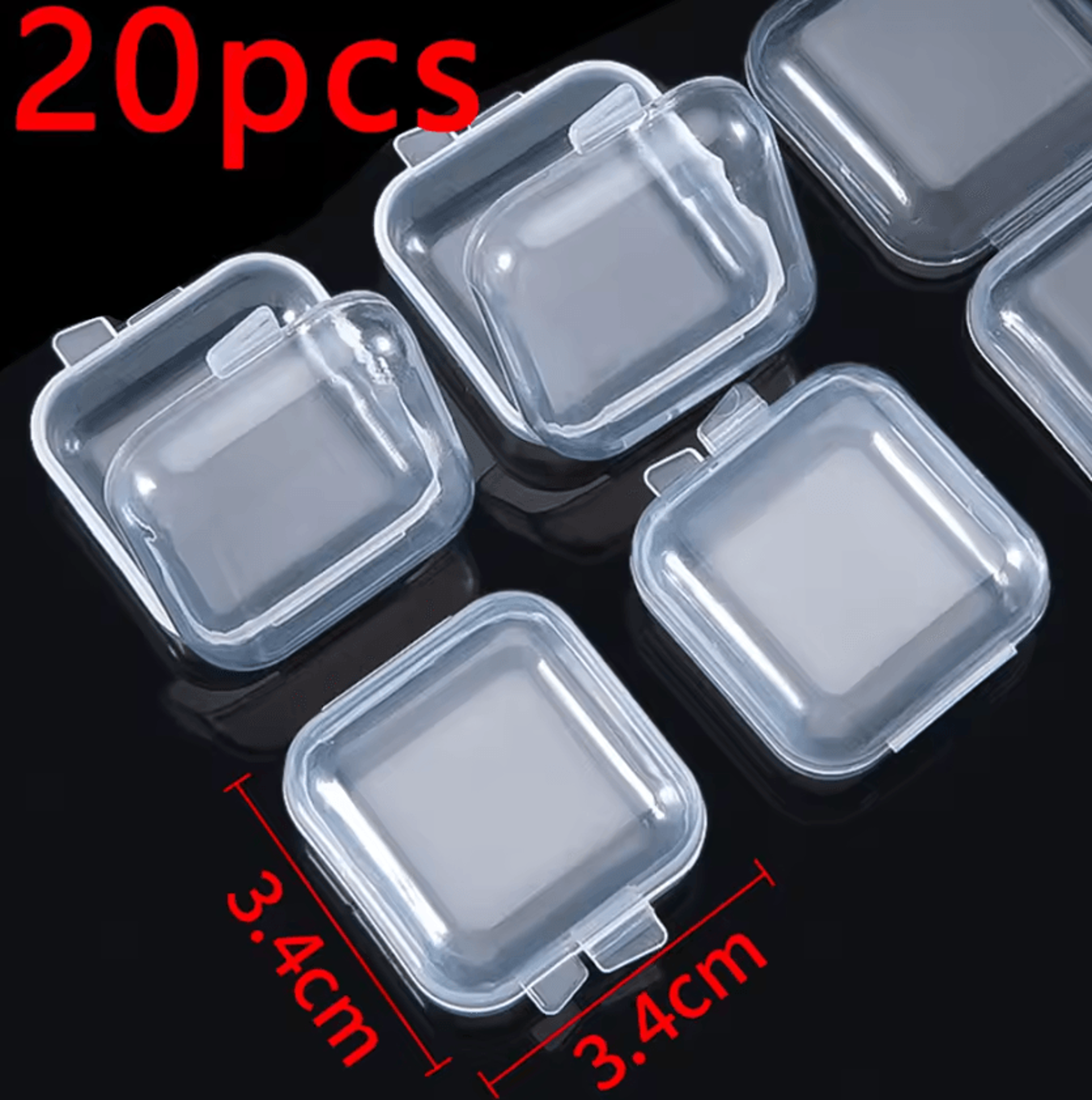 520PCS Mini Transparent Jewelry Storage Boxes  Portable Plastic Organizer Cases 6