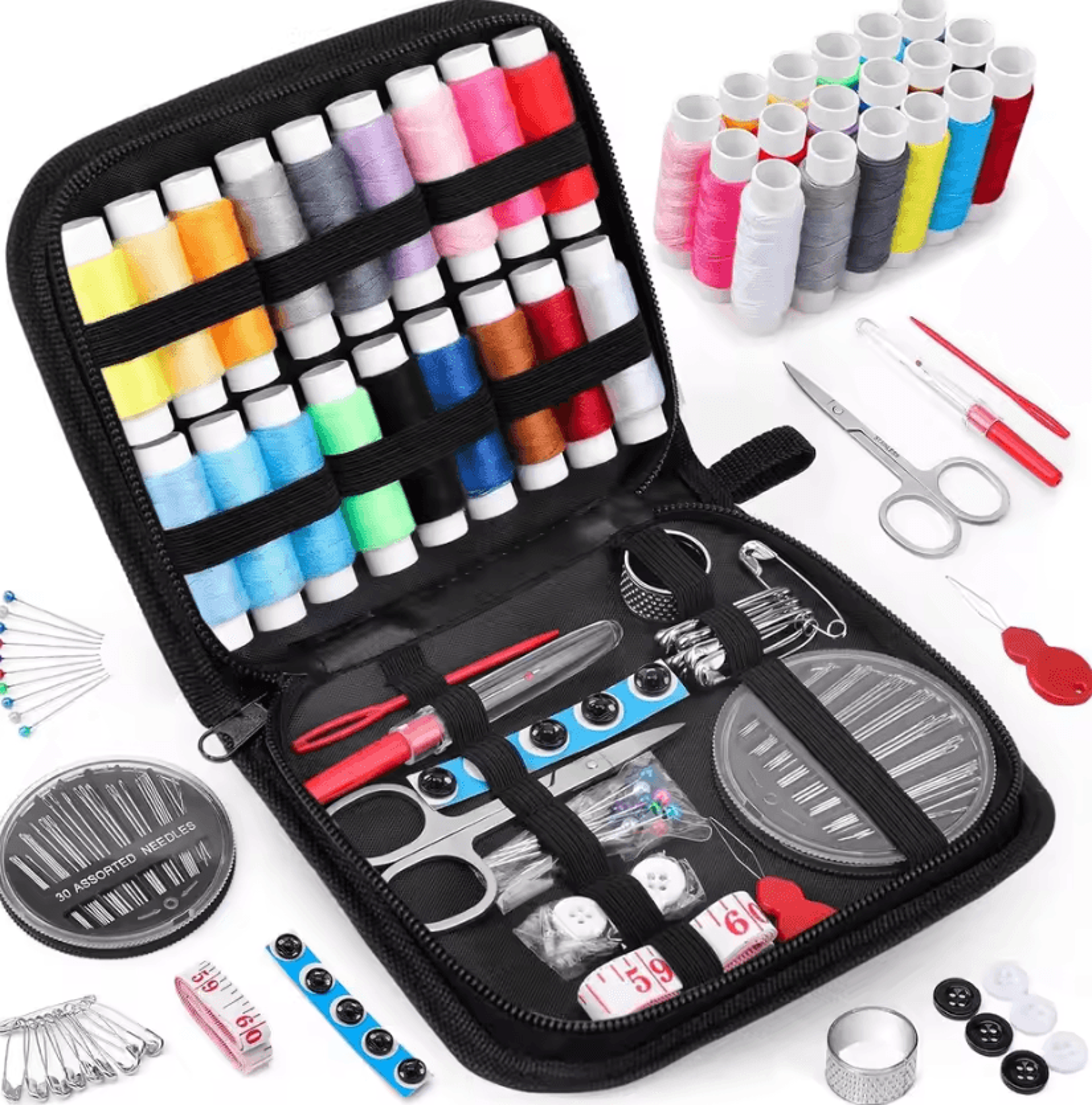 Portable Household Sewing Kit Box  Complete Repair And Mending Tool Set 7