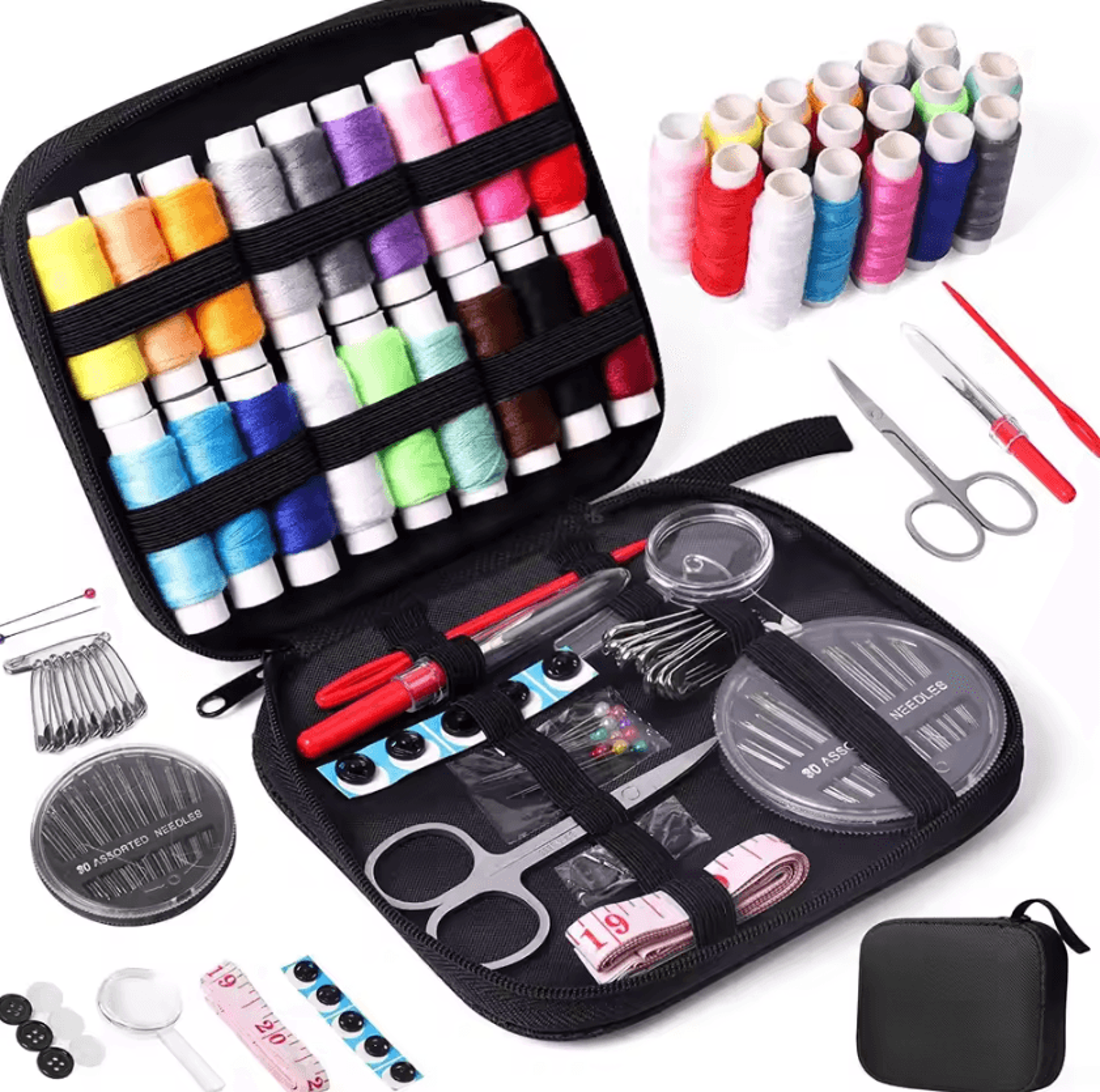 Portable Household Sewing Kit Box  Complete Repair And Mending Tool Set 8