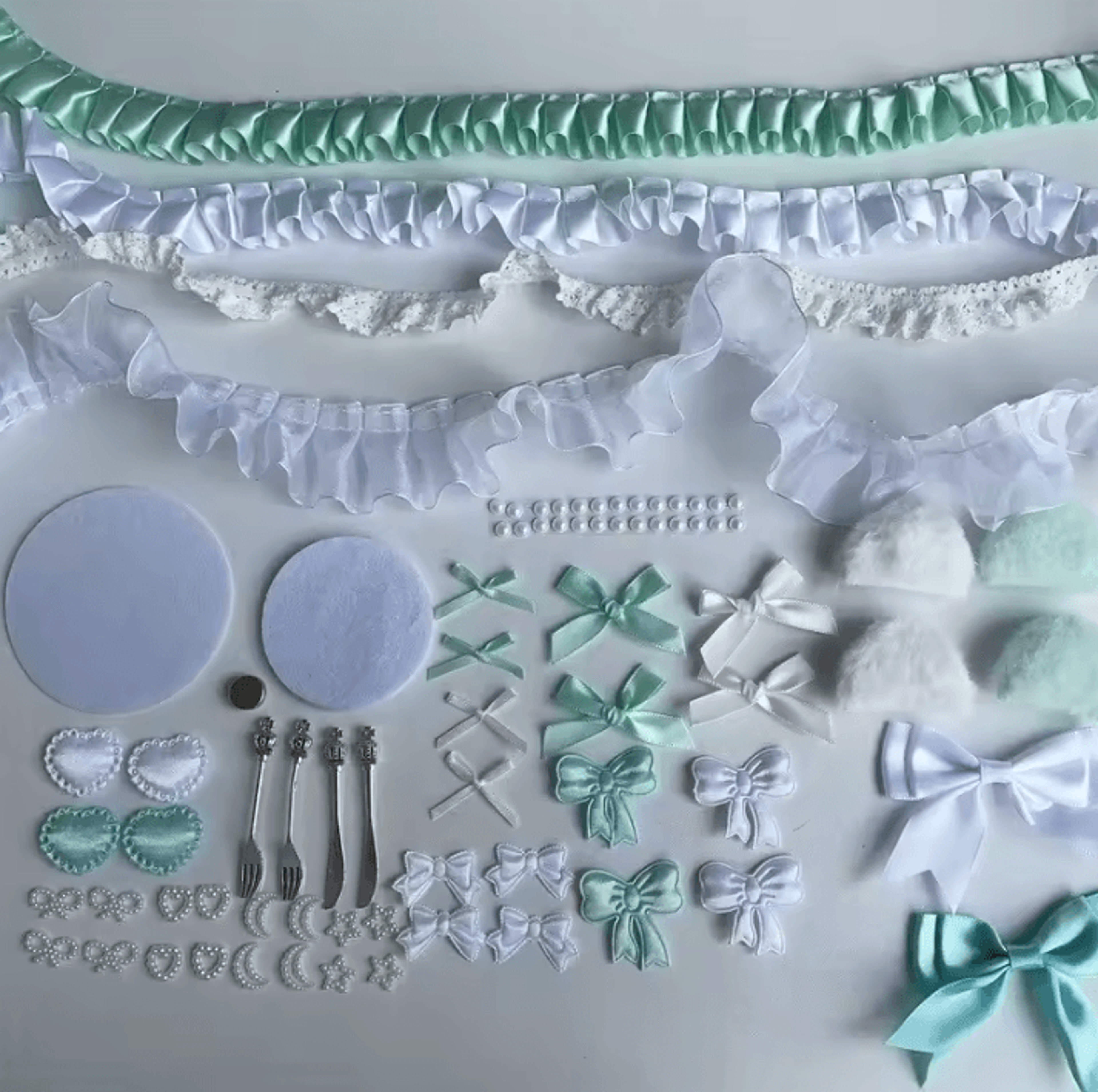 Barchito Pink Bow Lace DIY Accessory Kit  Decorative Material Set 5
