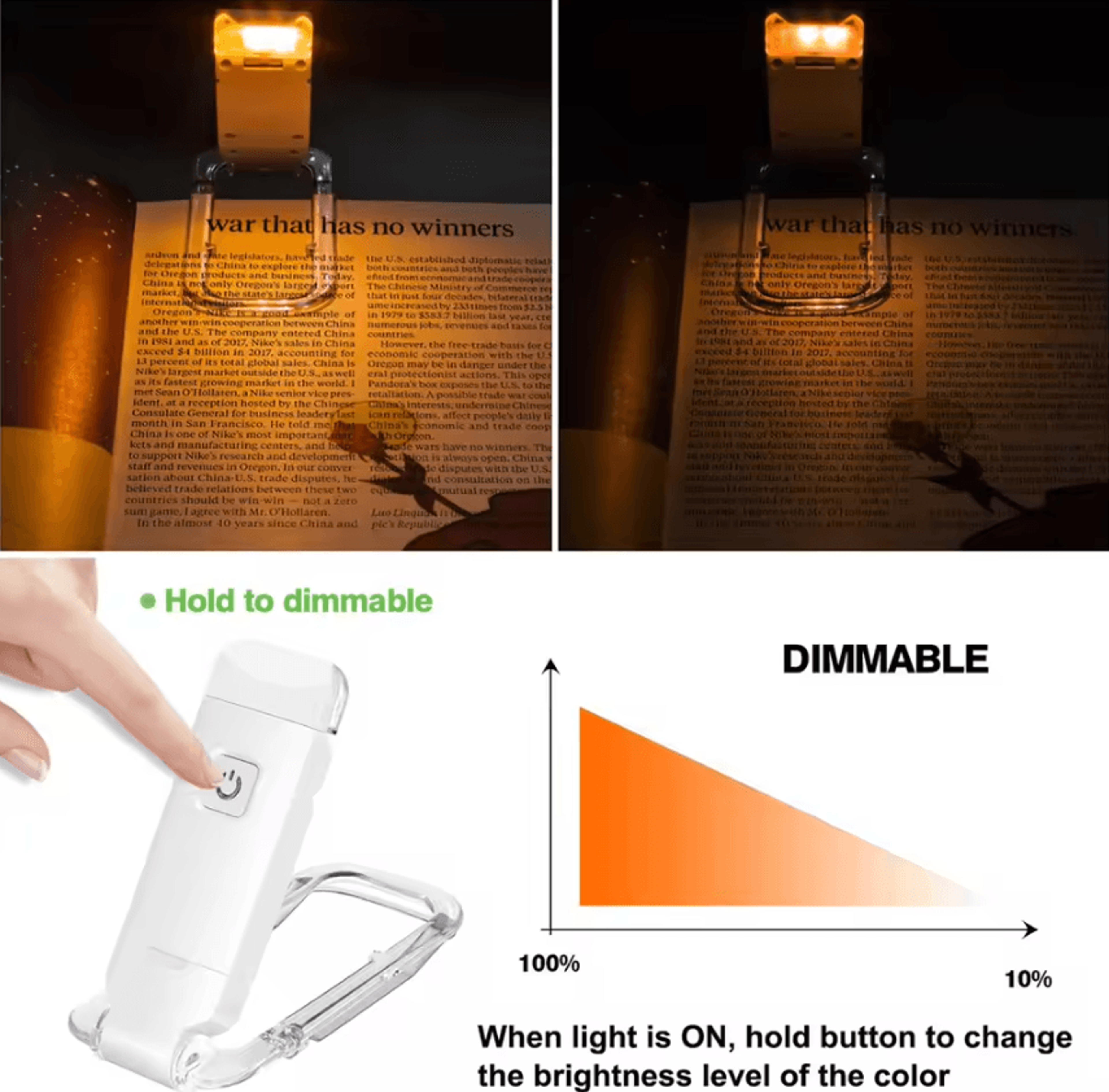 USB Rechargeable Clip On Book Light  Adjustable LED Reading Lamp 1