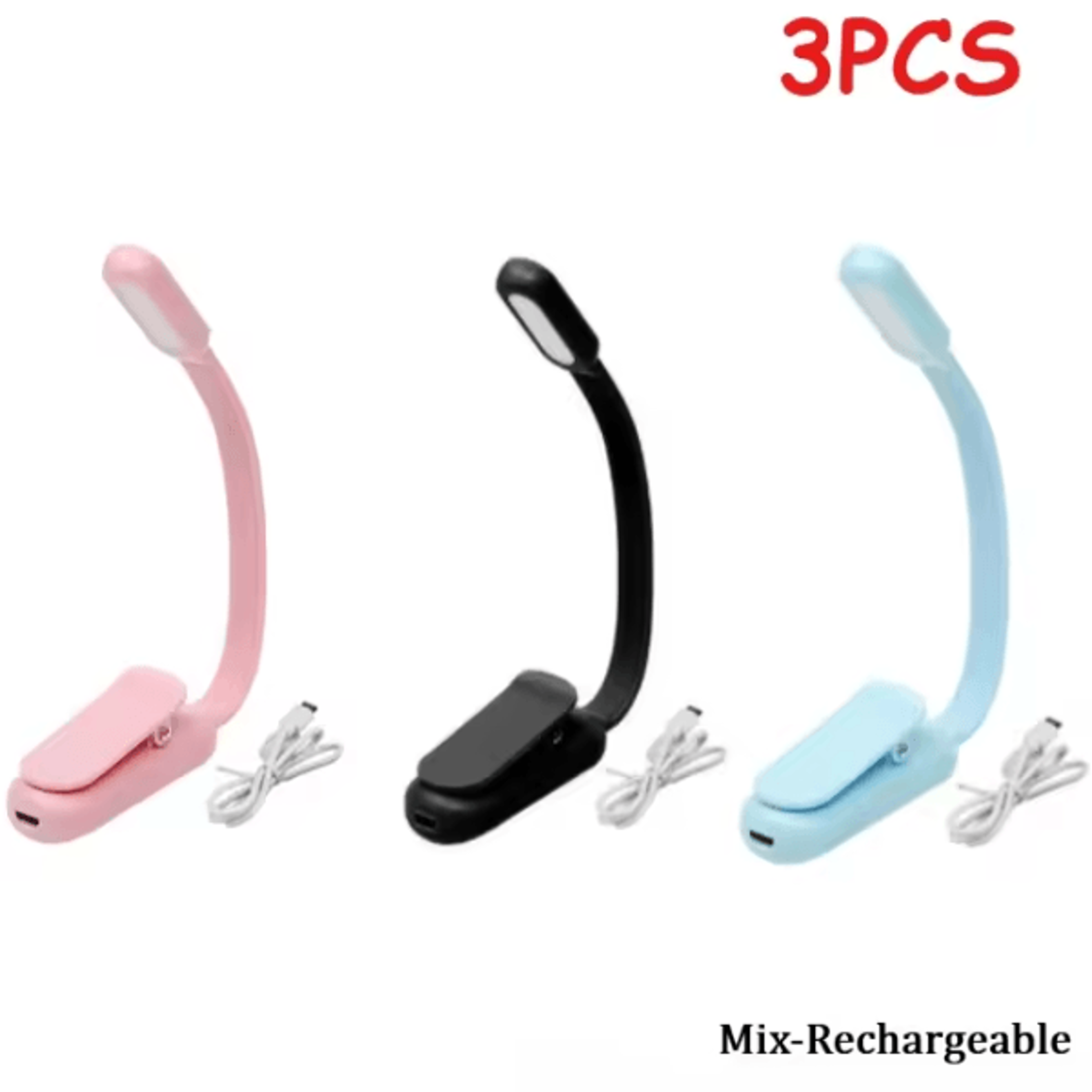 Rechargeable Mini LED Clip On Book Light  Flexible Portable Reading Lamp 6