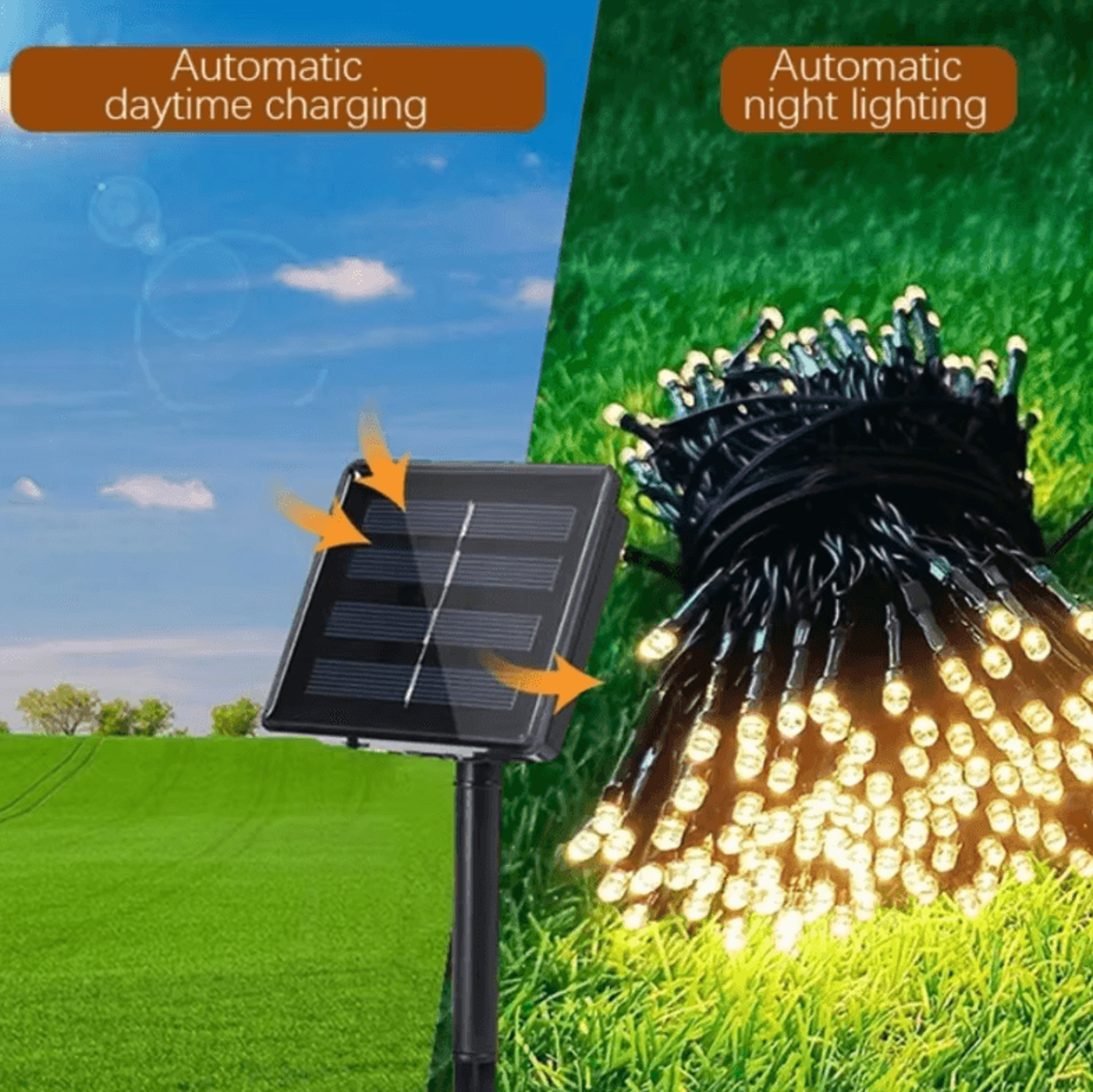 32M Solar LED Fairy String Lights  Waterproof 8 Mode Outdoor Lights 1