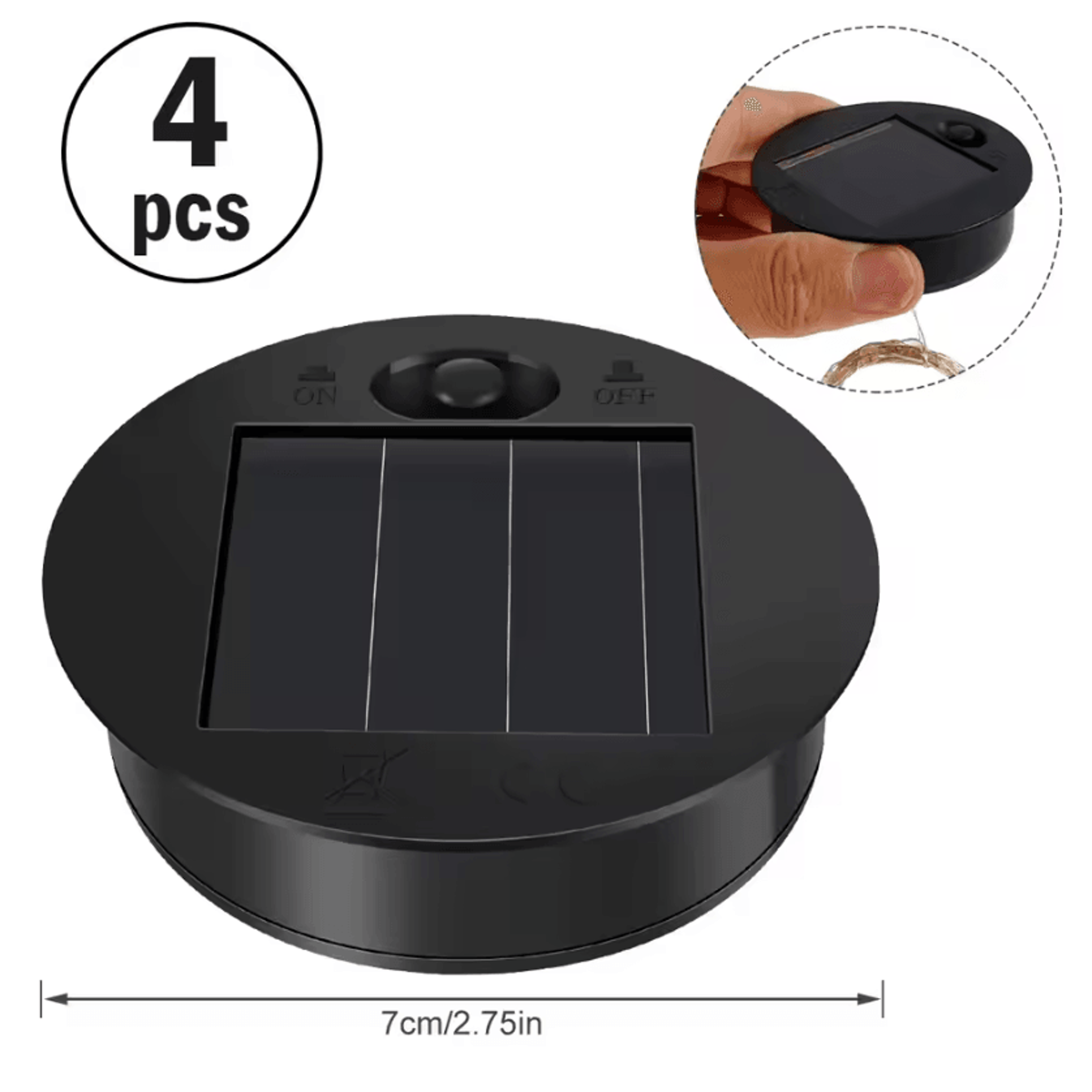 30 LED Solar Lantern Replacement Lid  Waterproof Solar Panel Light Top 1