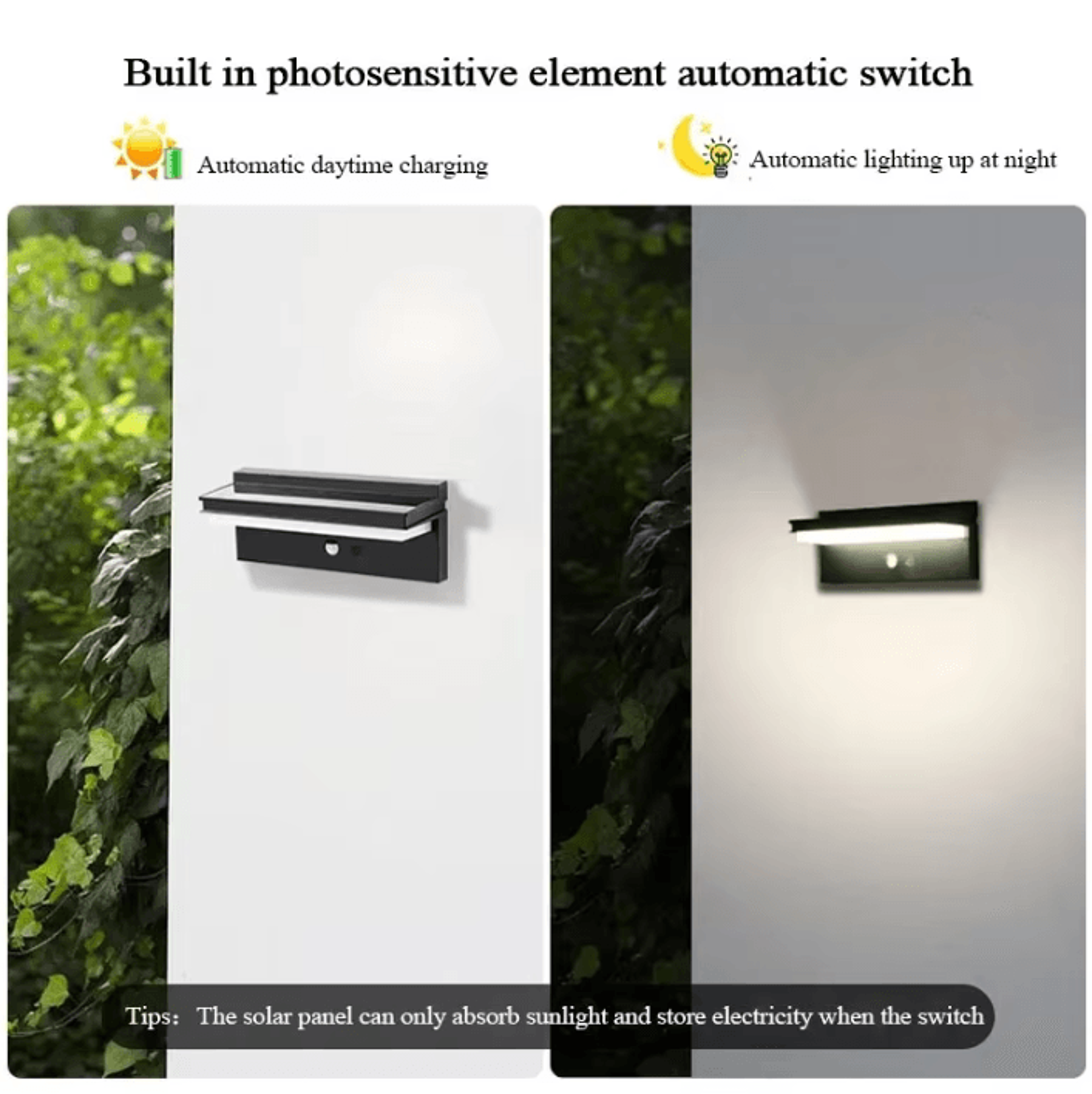 Solar Motion Sensor Wall Light  IPX5 Waterproof Outdoor Garden Lamp 1