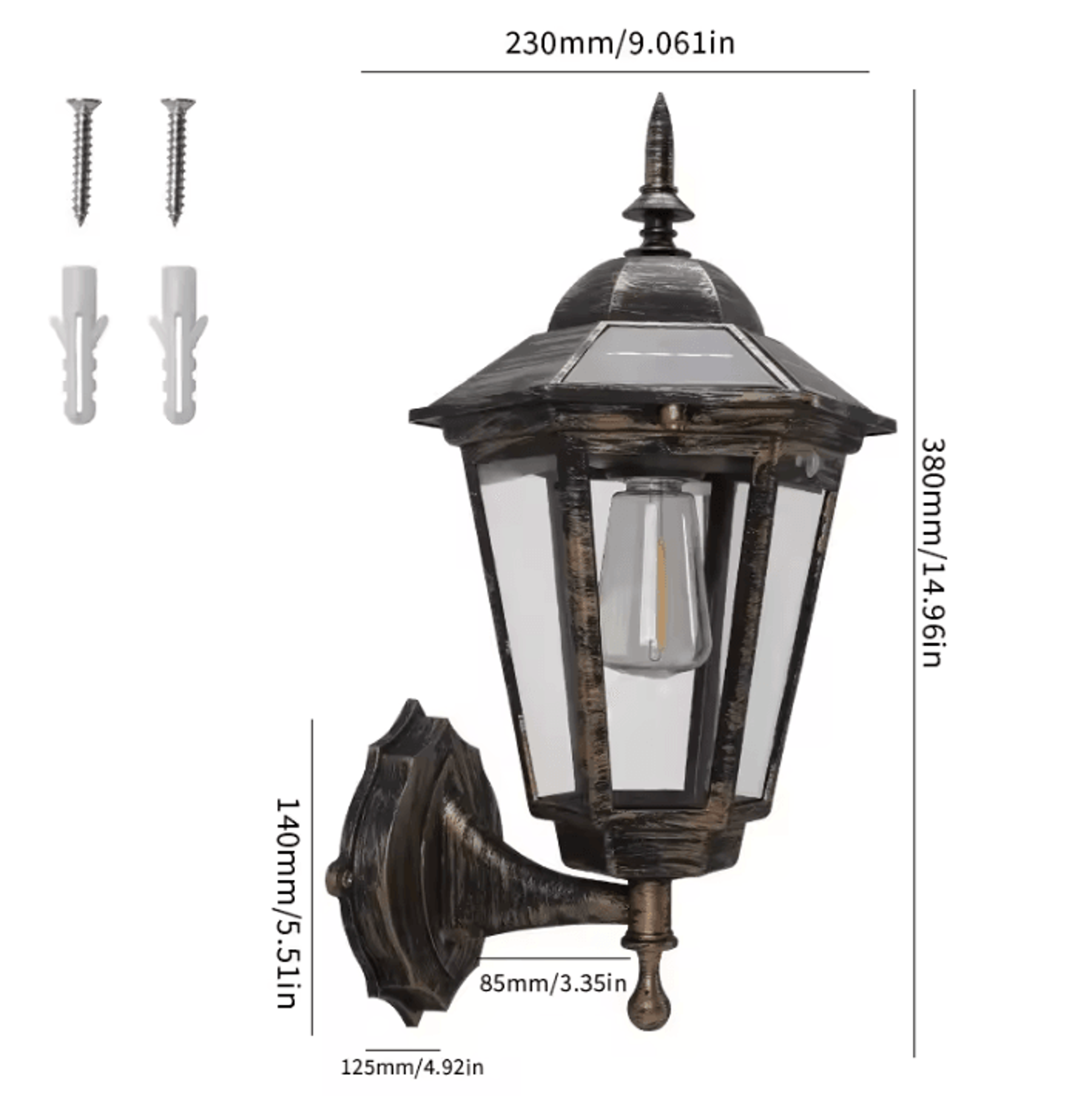 Retro Solar Pathway Light  Vintage Outdoor Garden LED Lamp 5