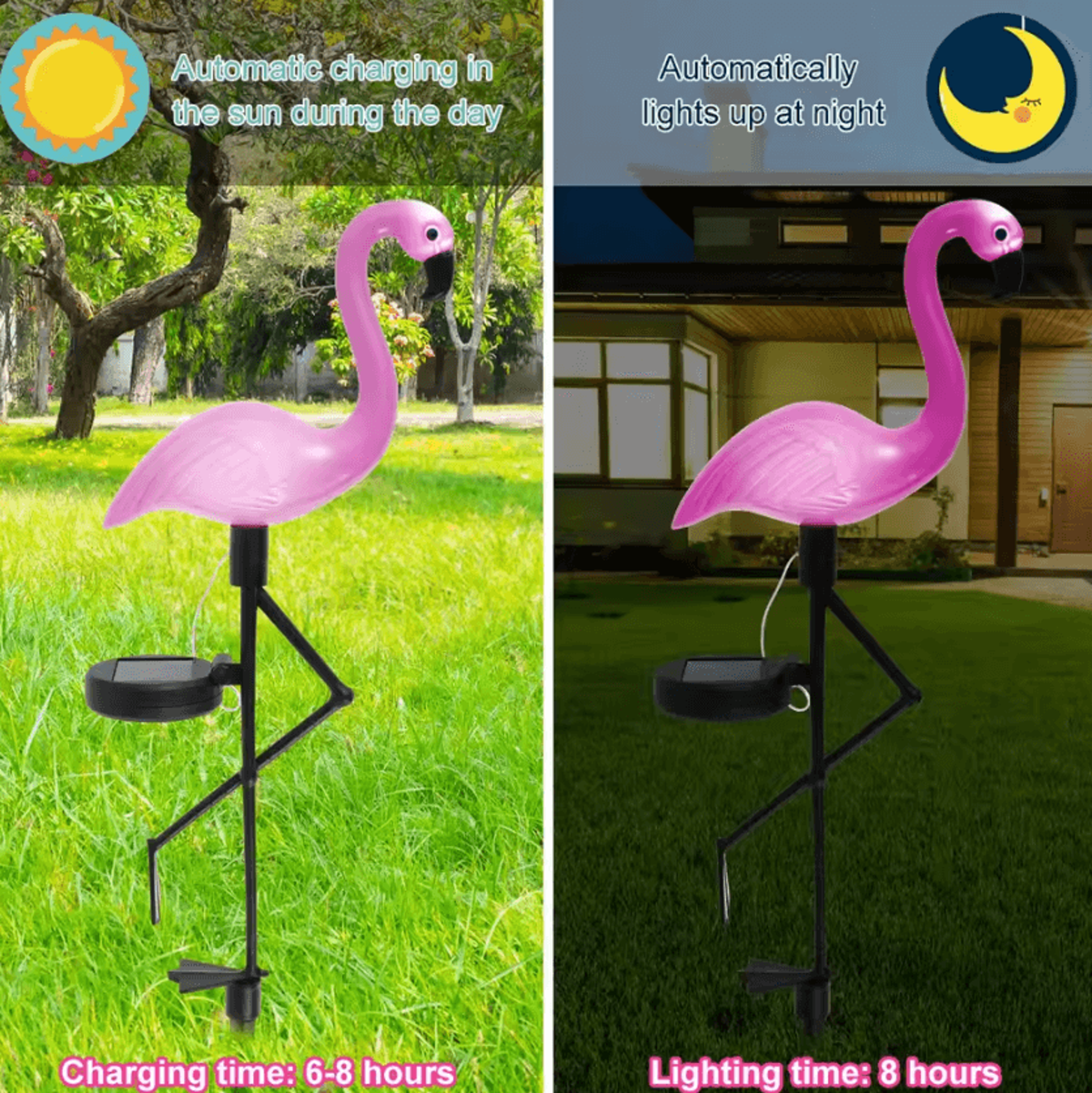 Pink Flamingo Solar Garden Light  Waterproof LED Outdoor Stake Decor 1