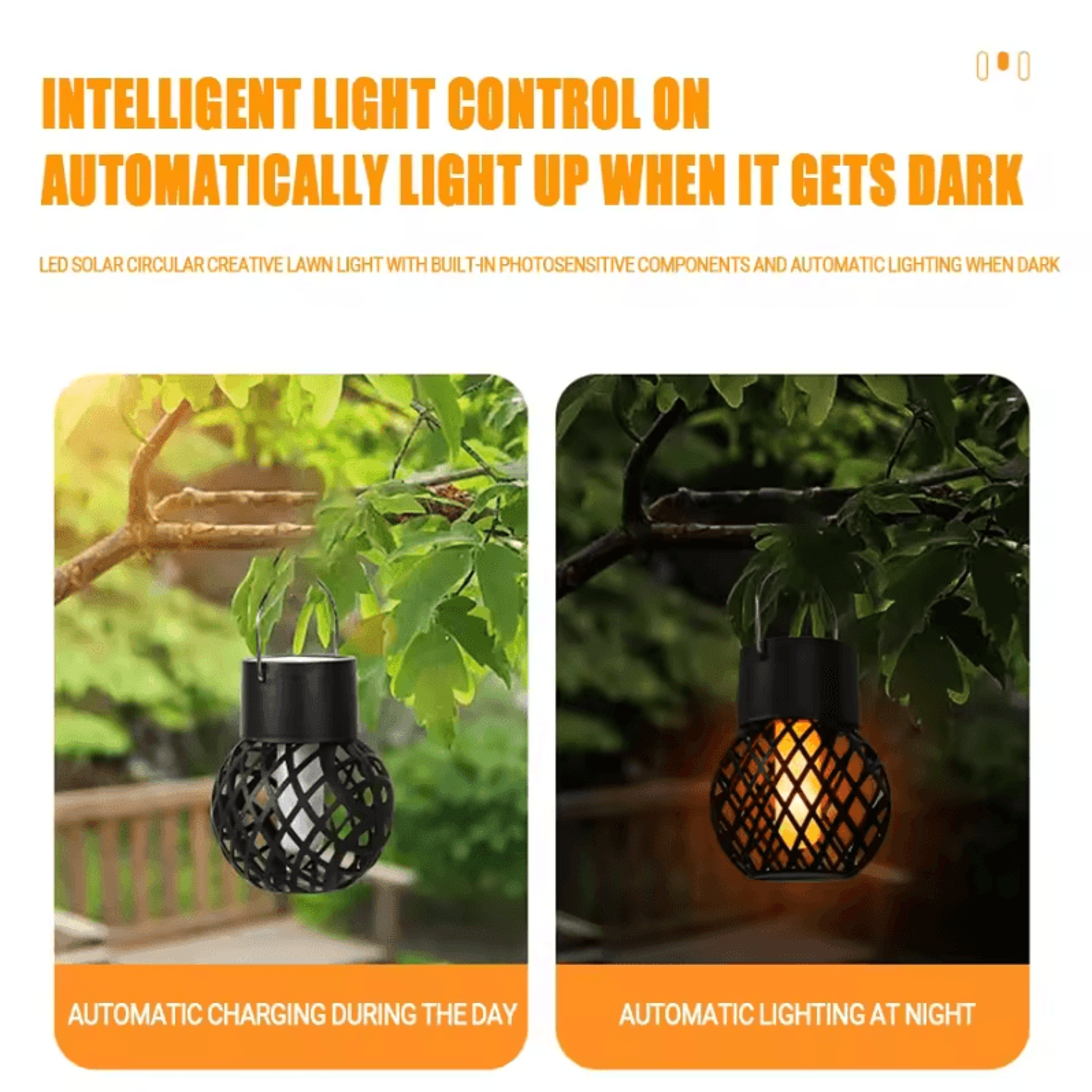 Solar Flame Hanging Lantern  IP65 Waterproof Outdoor Garden Light 1