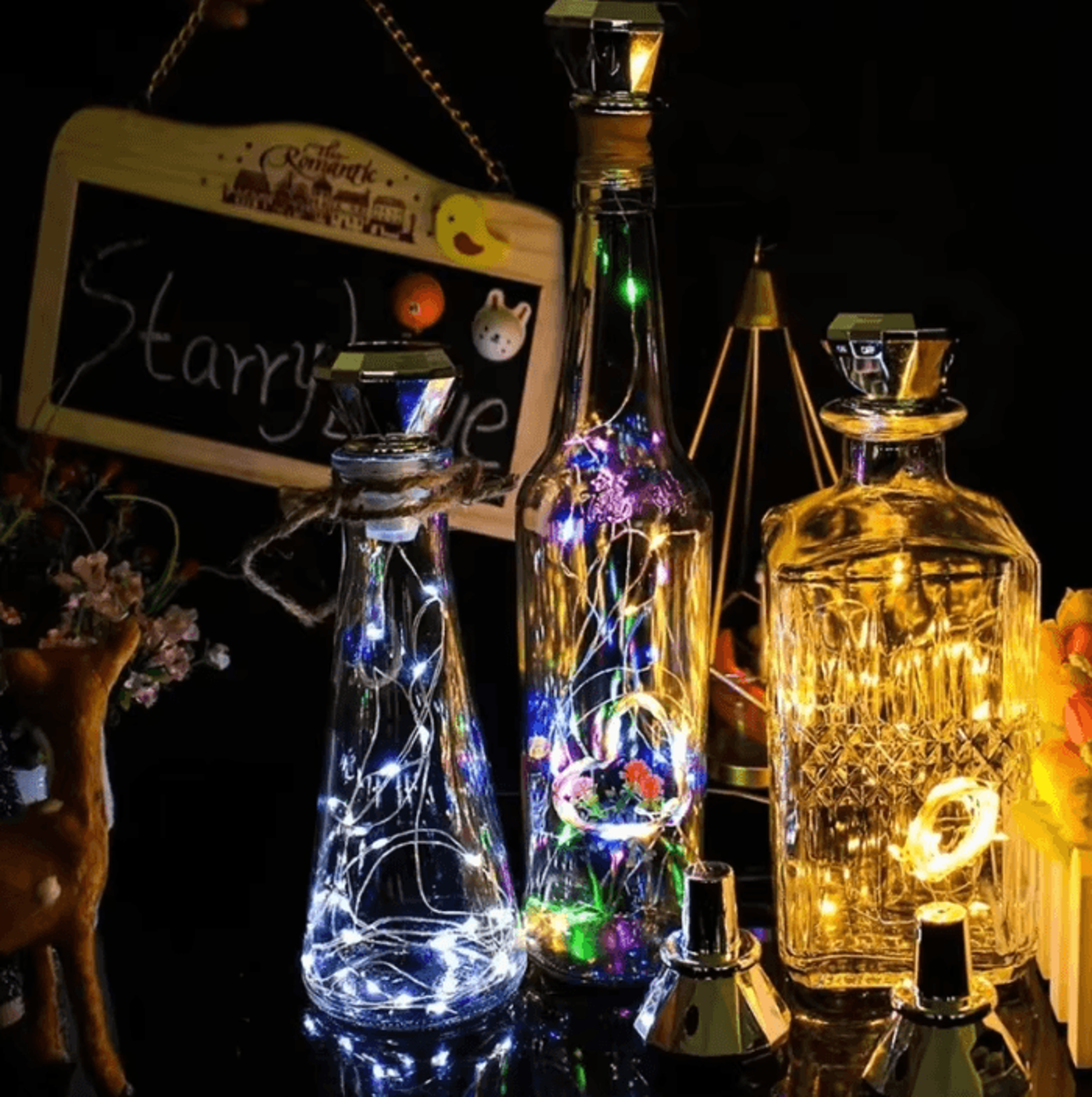 Solar Wine Bottle Fairy Lights  LED Cork String Lights For Weddings  Decor 1
