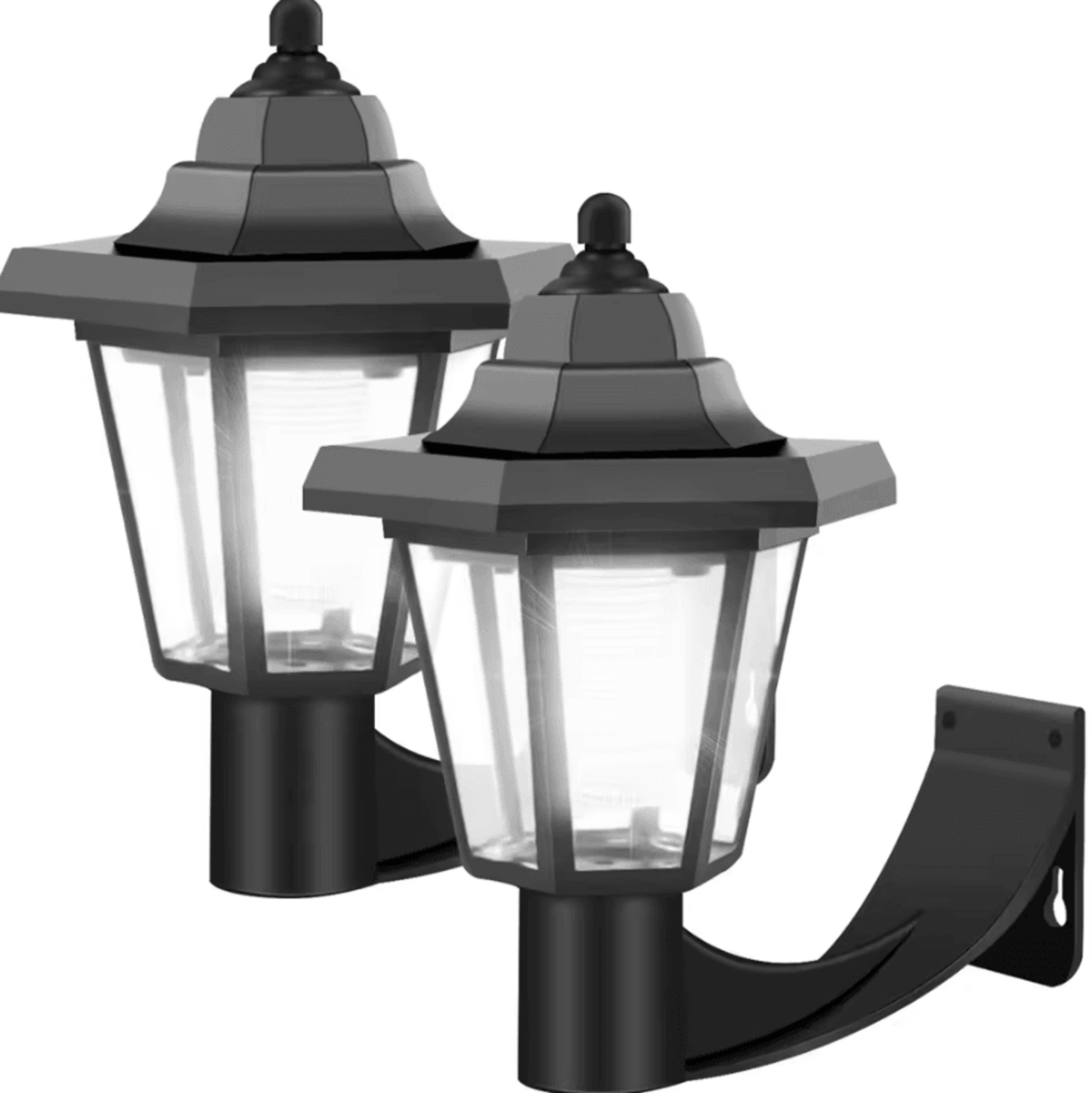 2PC Solar Wall Lights  Outdoor Garden And Balcony Accent Lamps 2