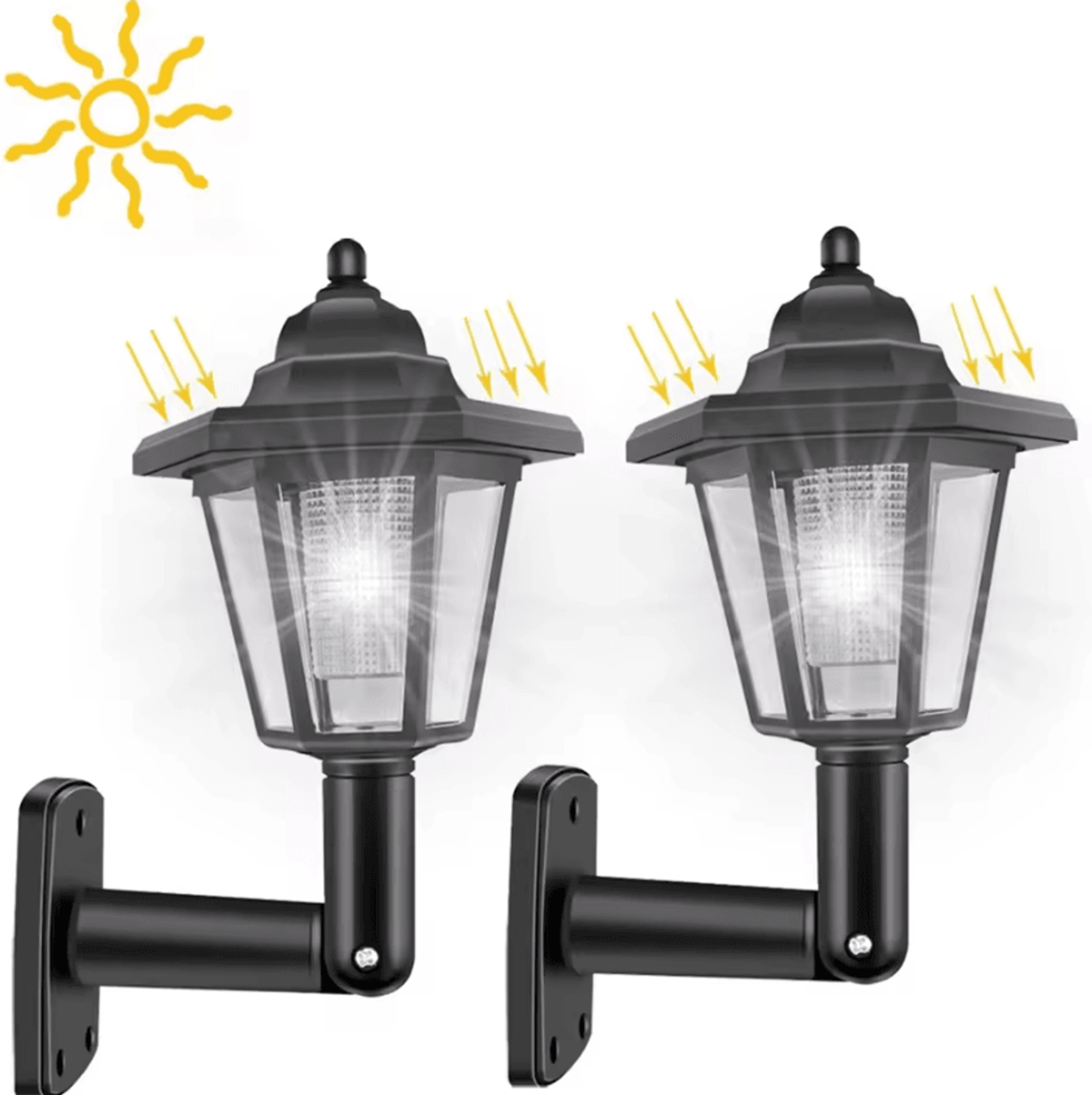 2PC Solar Wall Lights  Outdoor Garden And Balcony Accent Lamps 3