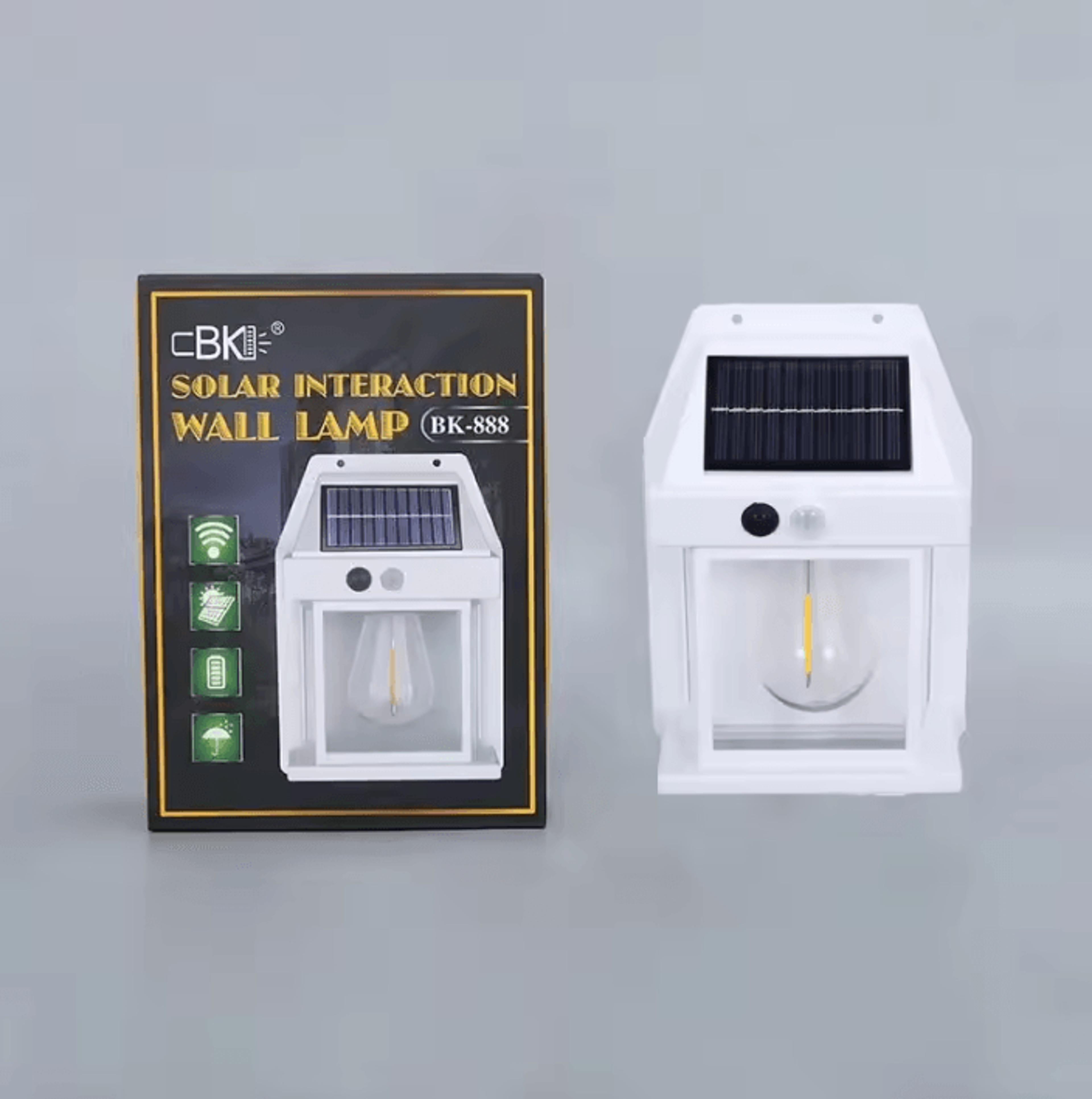 Solar Tungsten Motion Sensor Wall Light  3 Mode Waterproof Outdoor Lantern 4