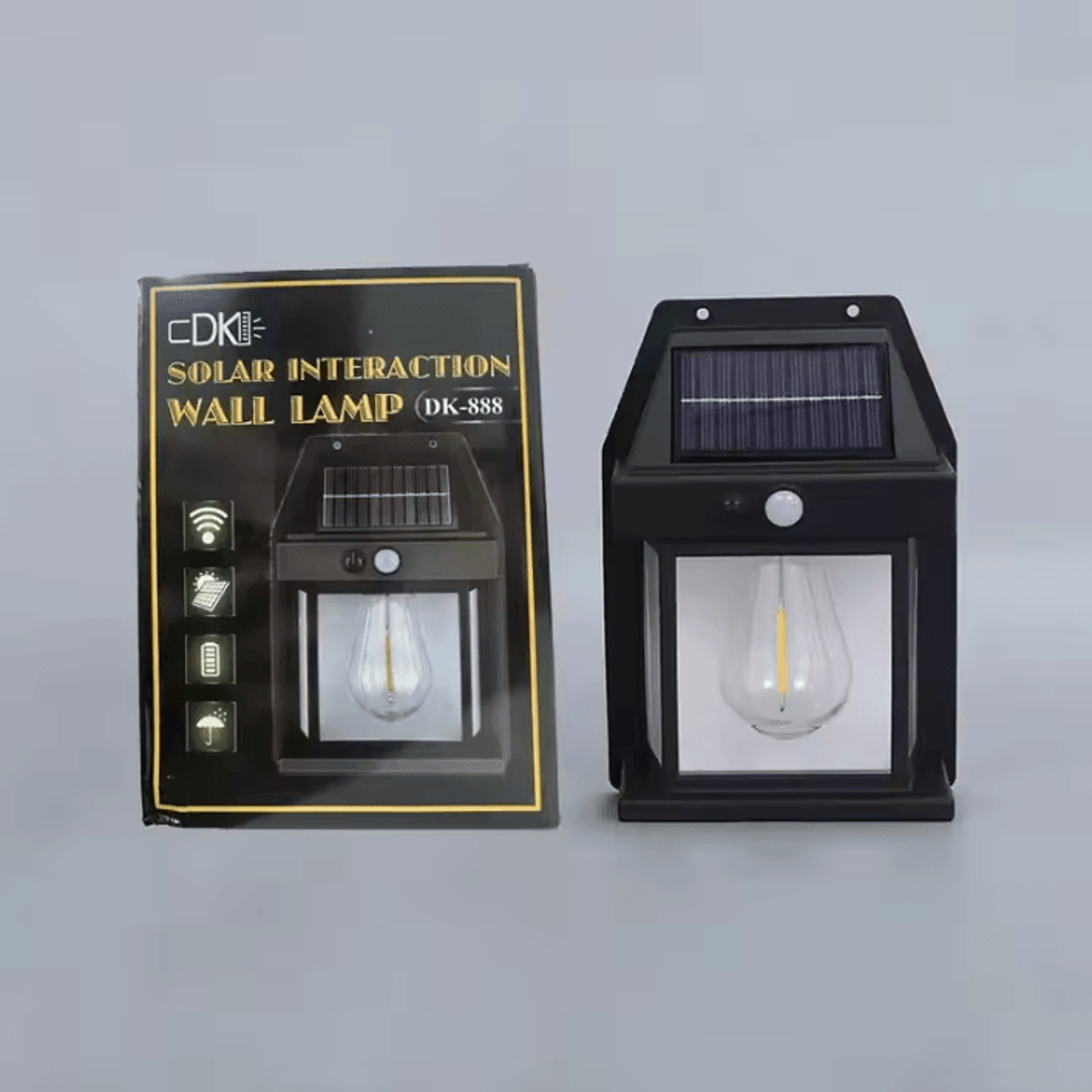 Solar Tungsten Motion Sensor Wall Light  3 Mode Waterproof Outdoor Lantern 5