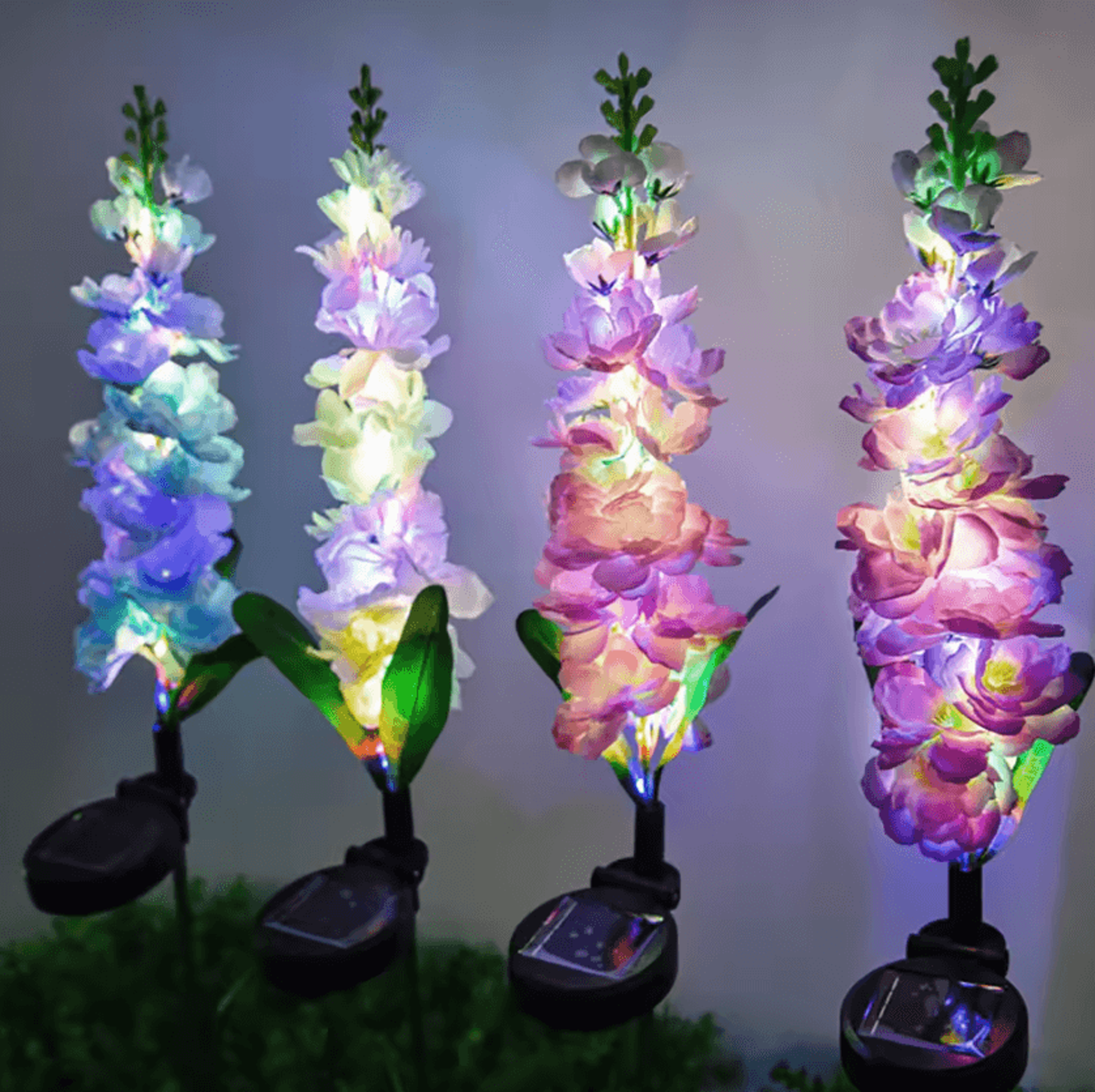 Solar Hyacinth Flower Light  Outdoor Garden Lawn Decor 1