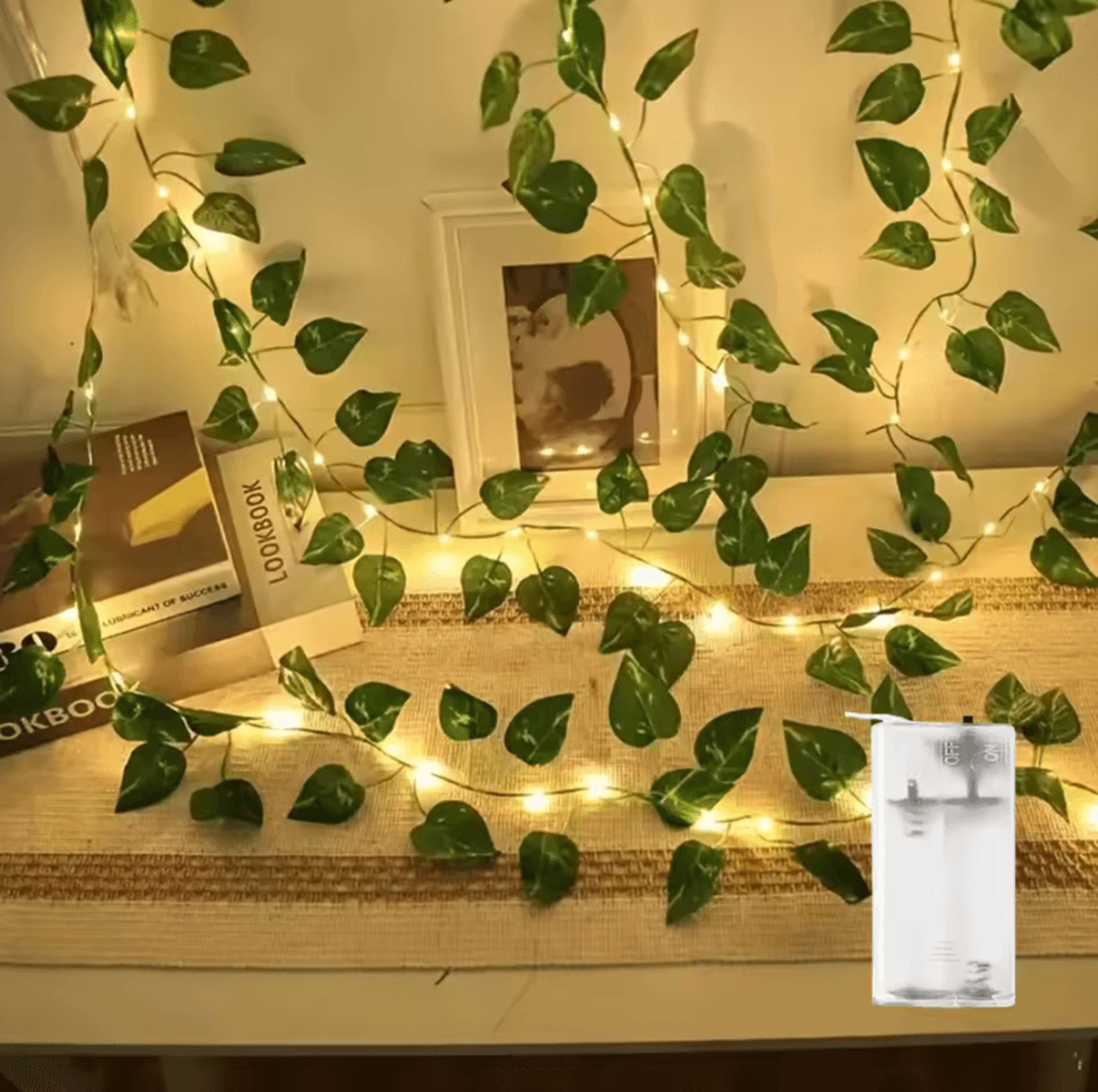2M 20LED Green Leaf String Lights  Ivy Fairy Garland Decor 5