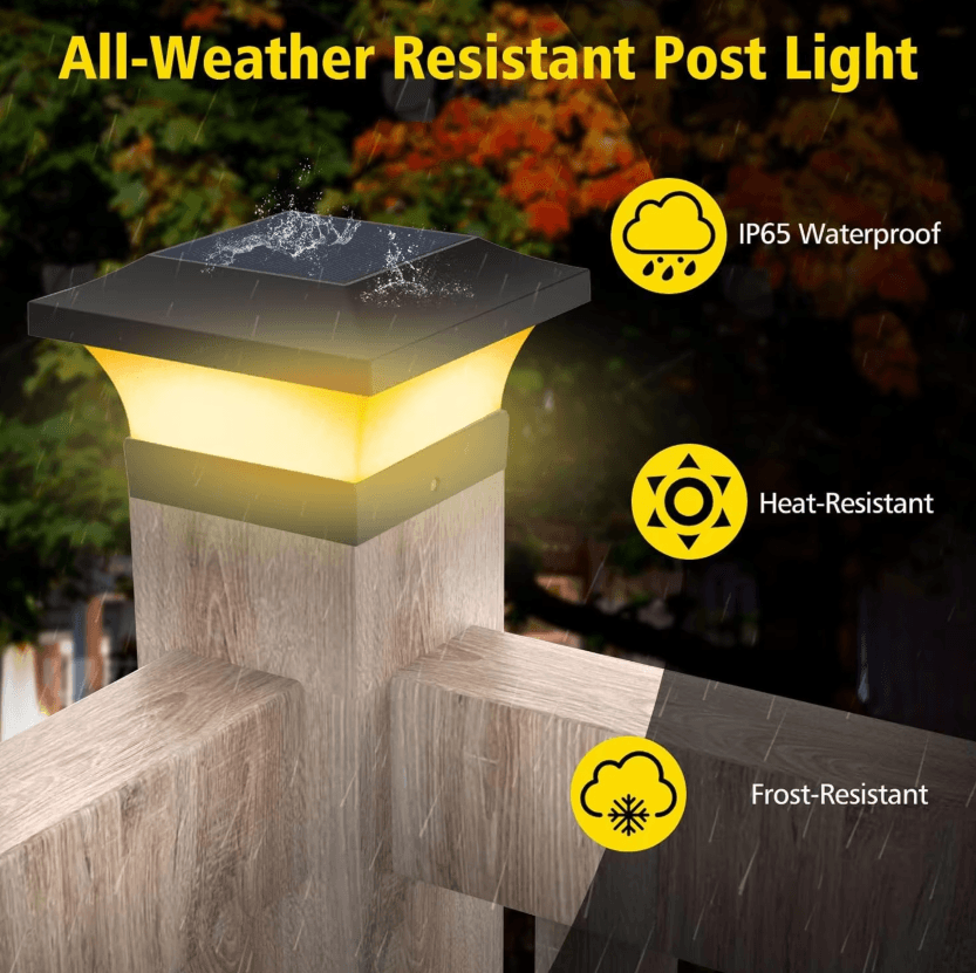 3000K6000K Solar Post Light  IP65 Fence Deck And Column Lamp 1