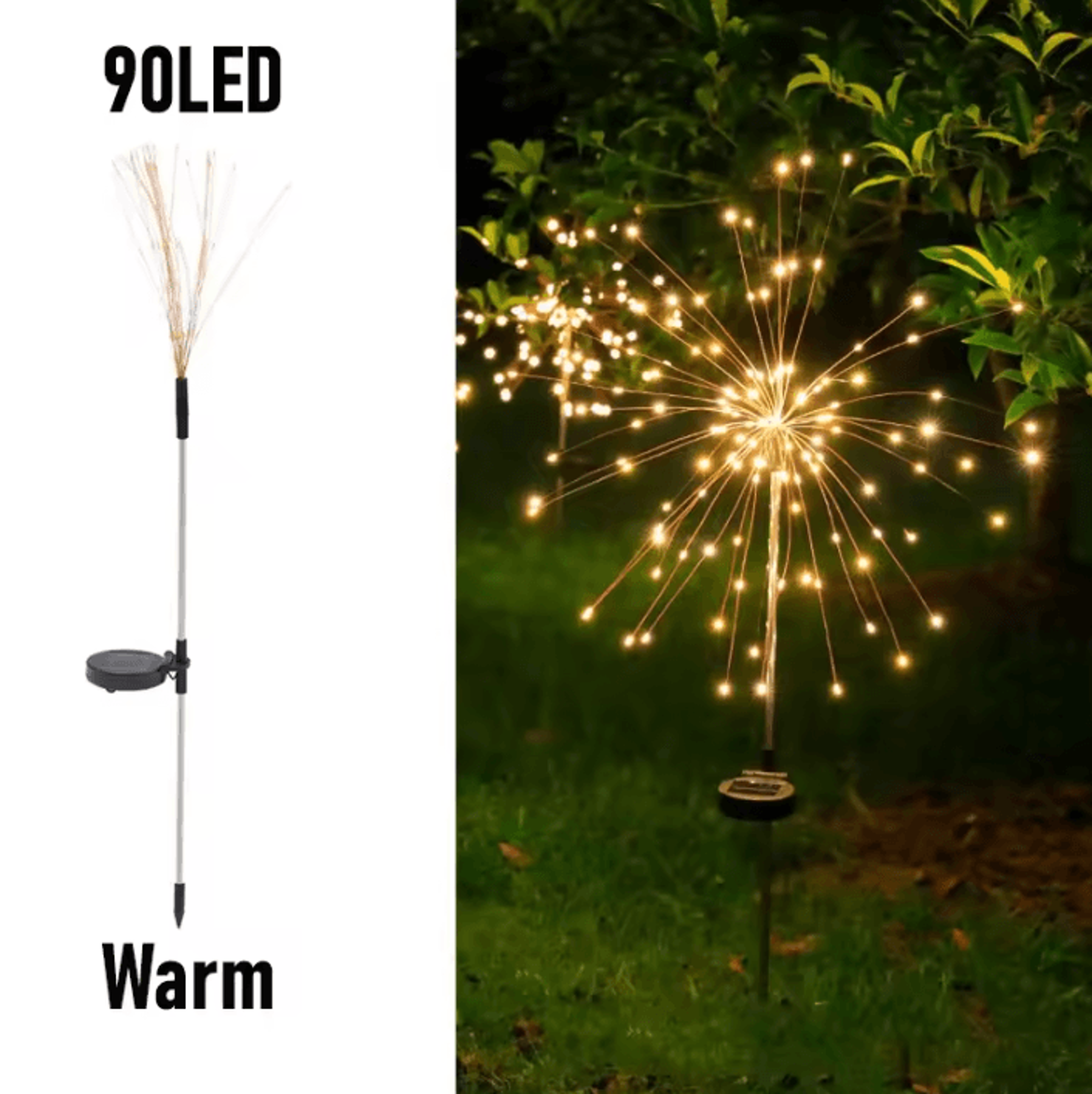 90LED Solar Firework Lights  Waterproof Dandelion Garden Stake 5