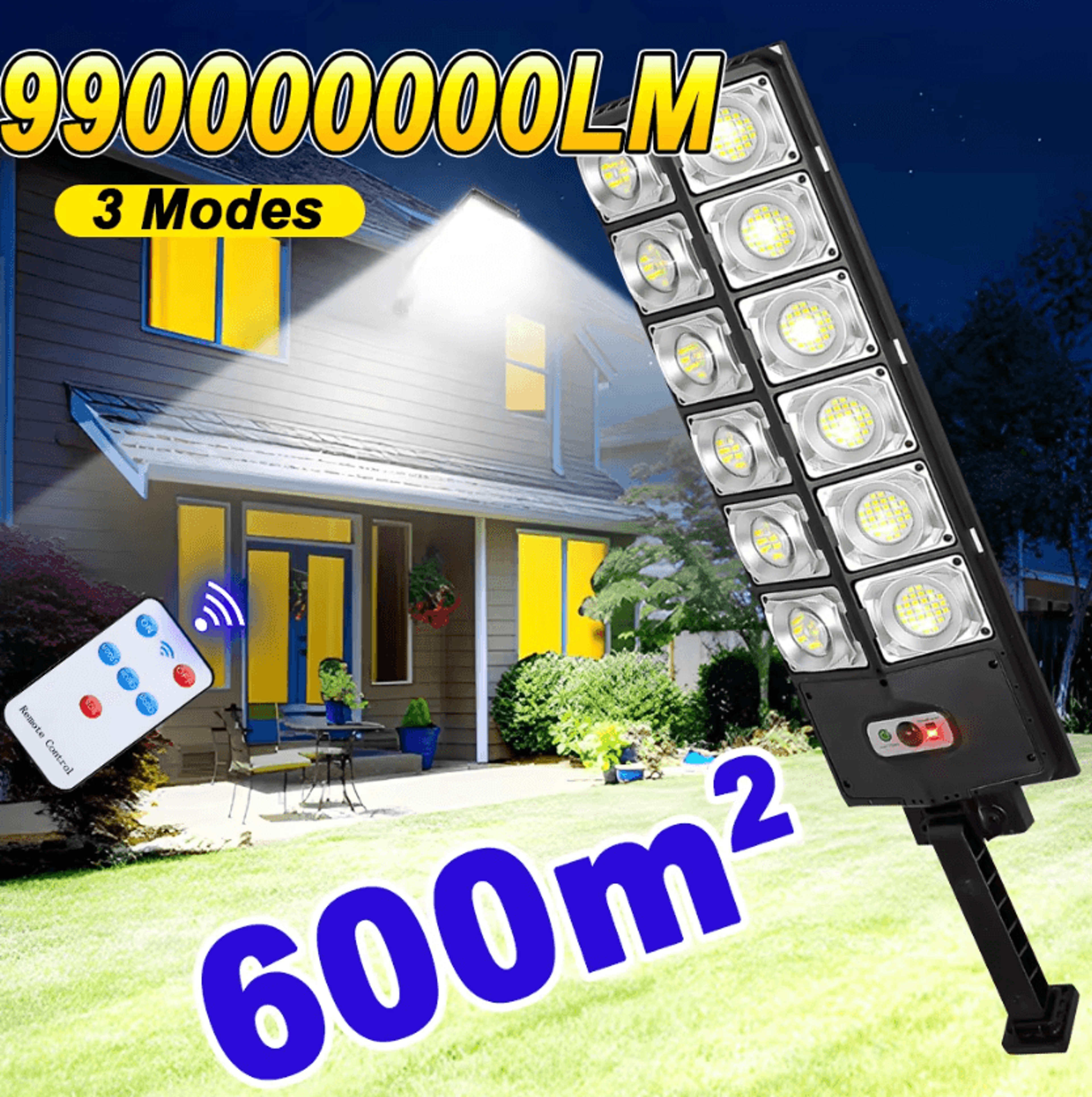 720LED Solar Motion Sensor Street Light  3 Mode Outdoor Security Lamp 0